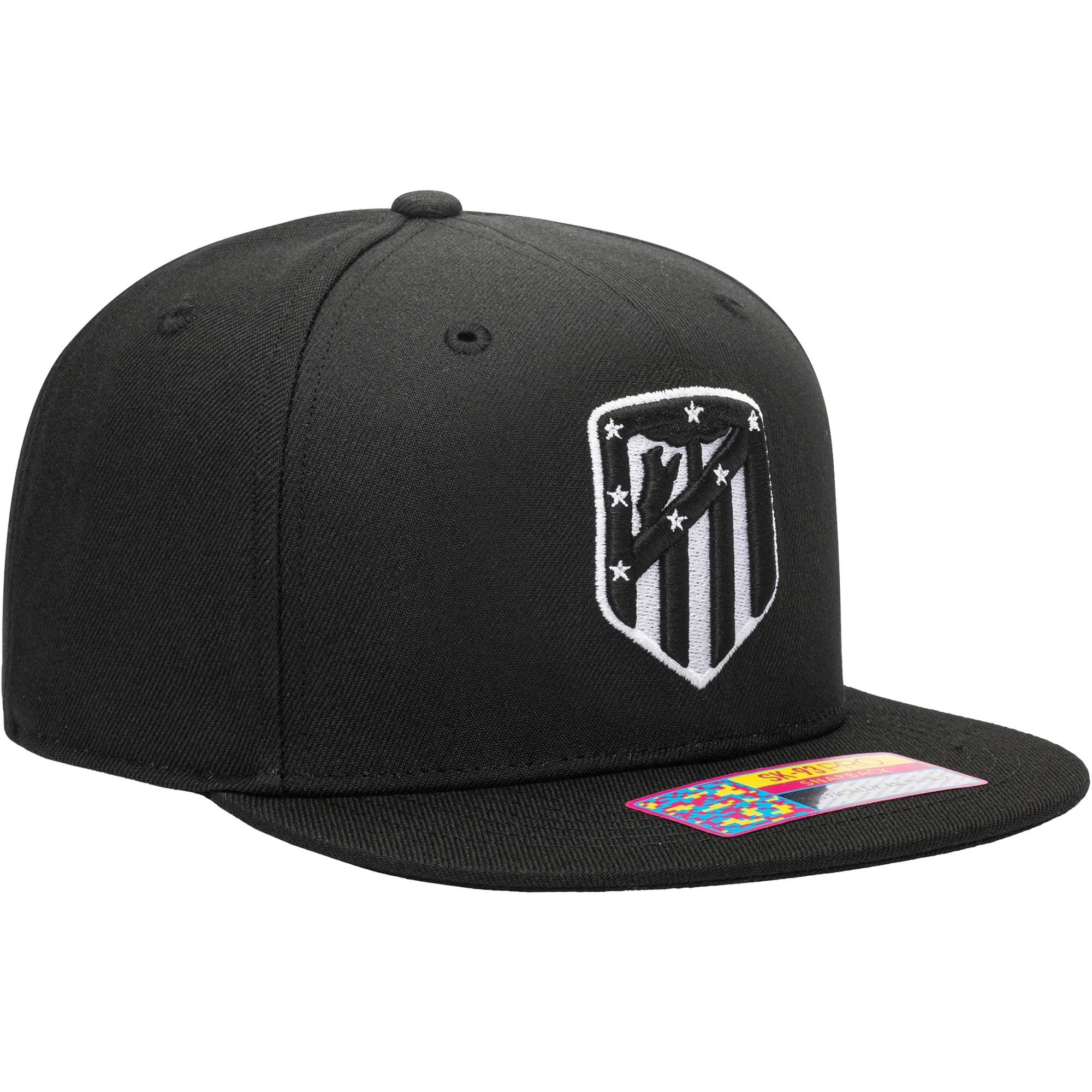 Fan Ink Atletico Madrid Snapback Hat Black/Silver、mySite、bottomscart