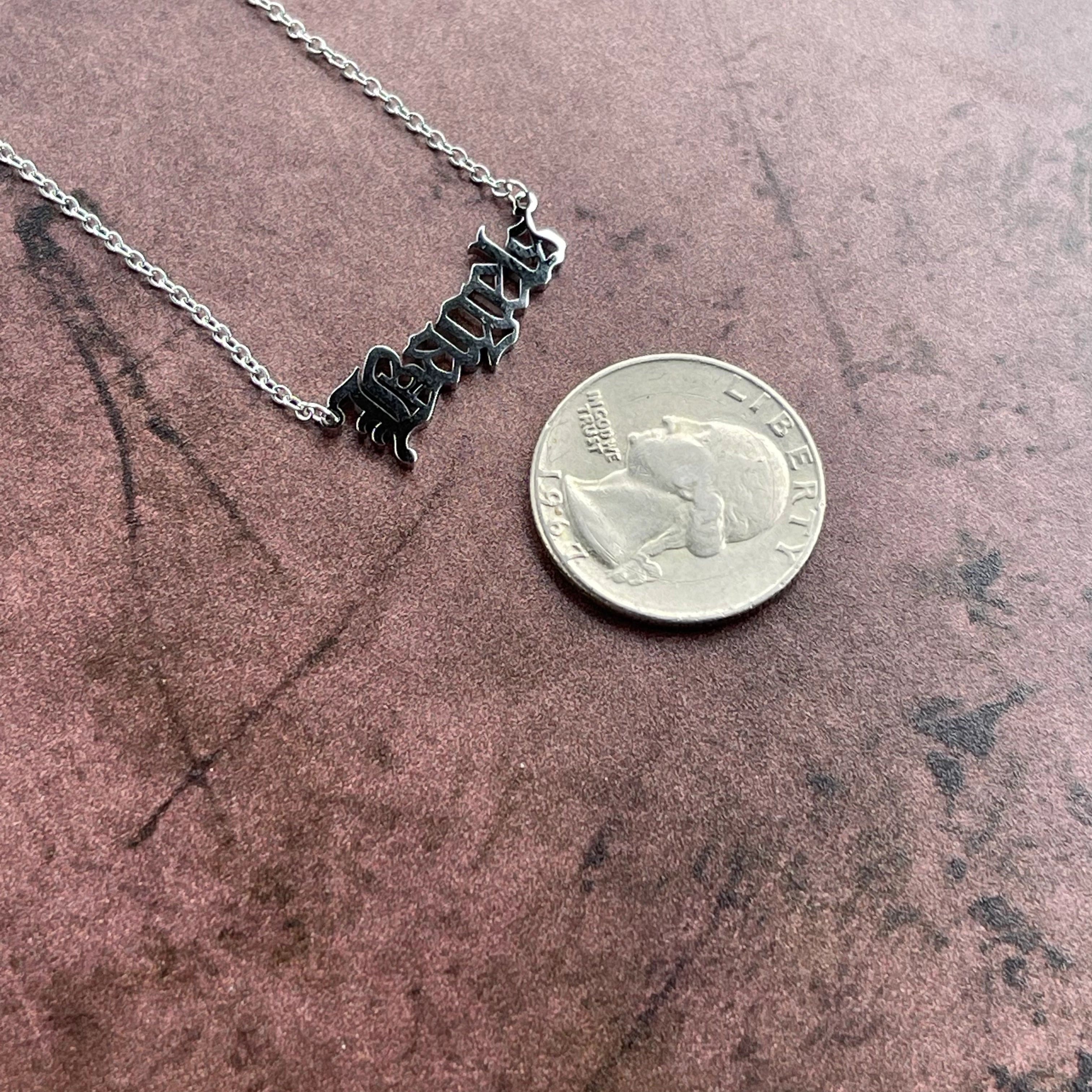 Bagels Word Necklace - Silver、mySite、topwebapps