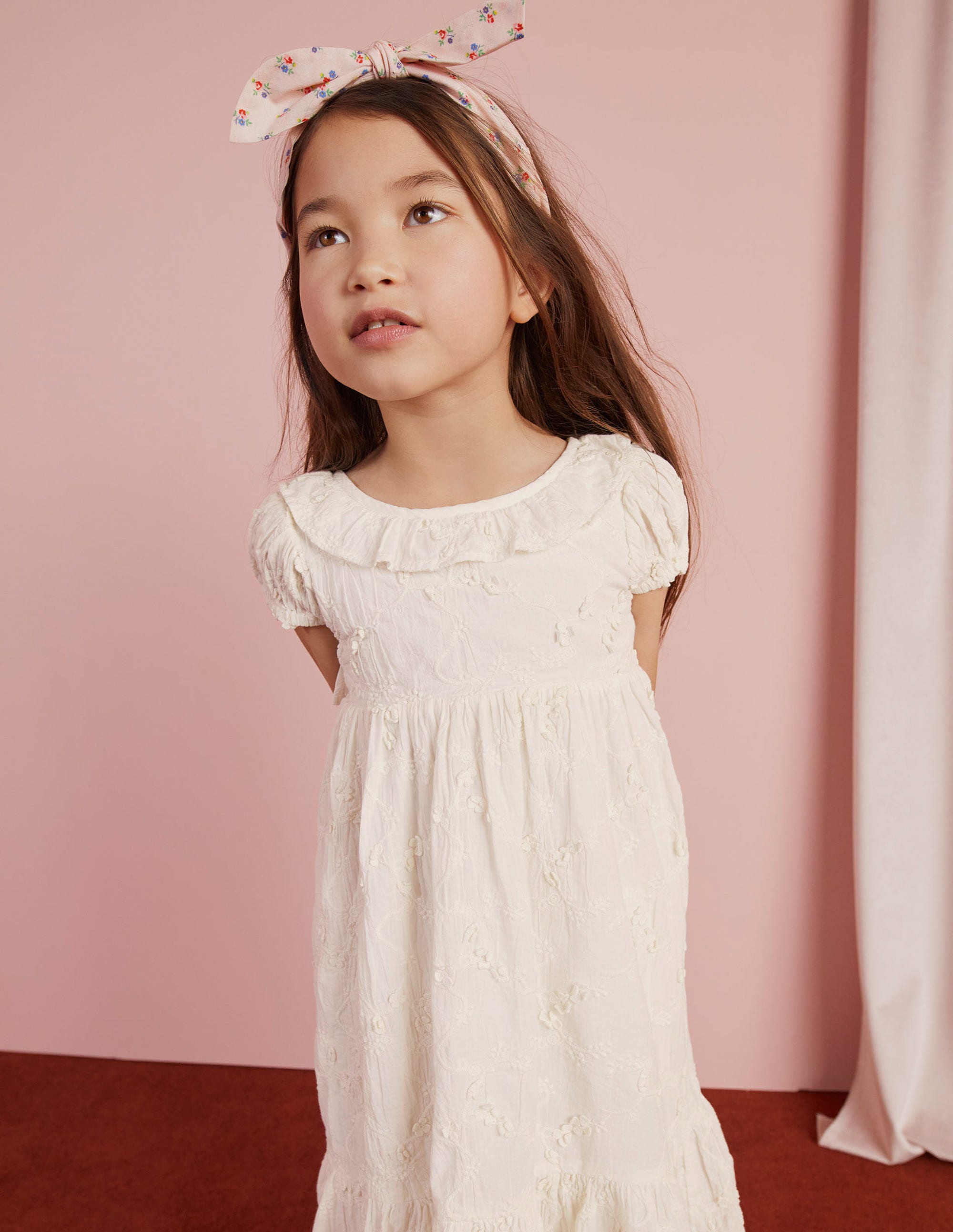  Dip Hem Broderie Dress-Ivory、mySite、ashleygrahame