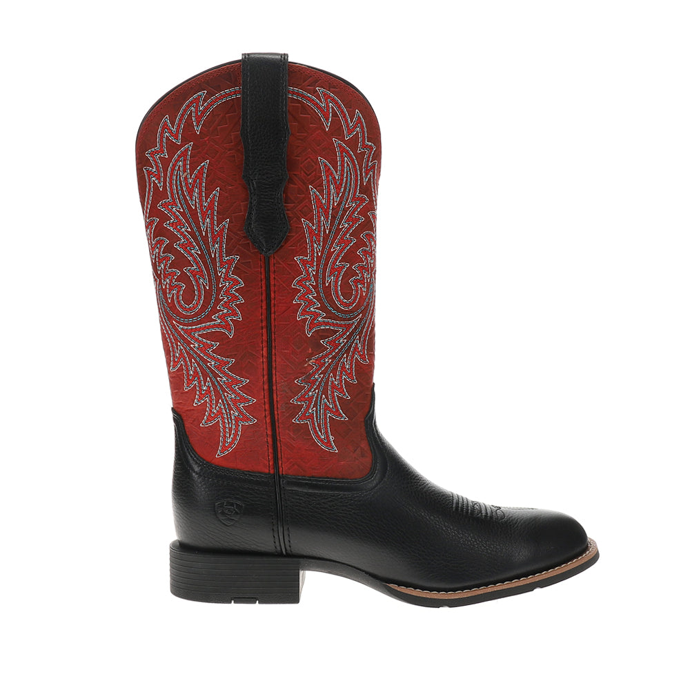 Round Up StretchFit Embroidered Wide Square Toe Cowboy Boots、mySite、gtrtttuynbv