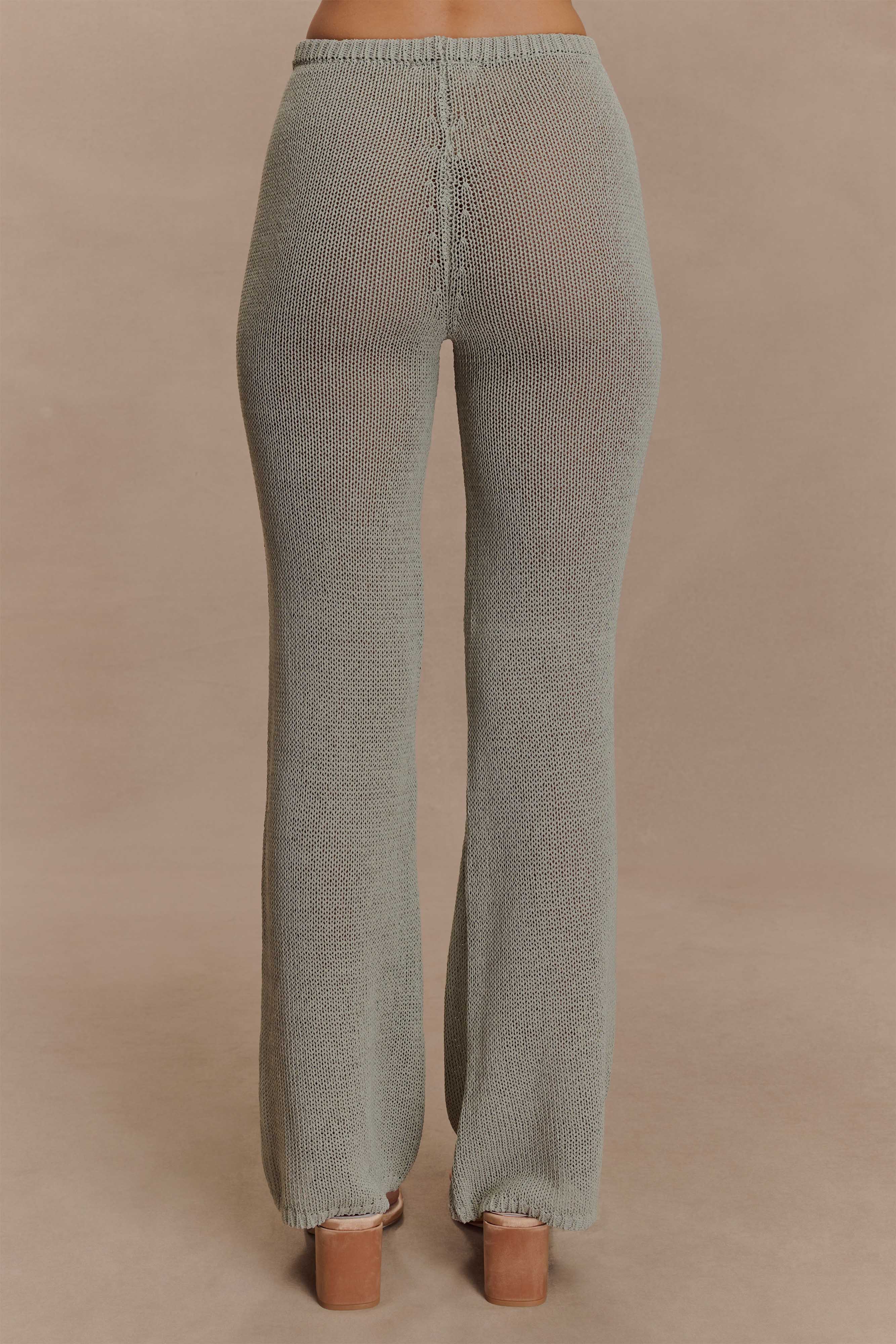 Malani Wide Leg Knit Pants - Sage、mySite、solidvoid