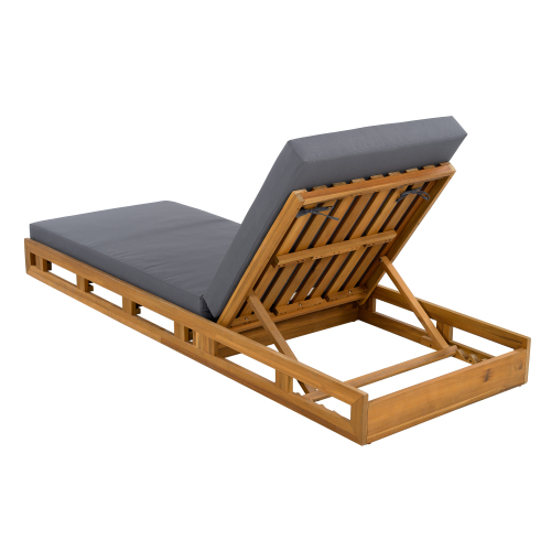 LOUNGE CHAISE SET, ACACIA WOOD WITH WATER-RESISTANT LOUNGE CUSHIONS (CREAM & 4 INCH THICK) - MATCHING DARK GREY VERSION AVAILABLE、、eastwooduniform