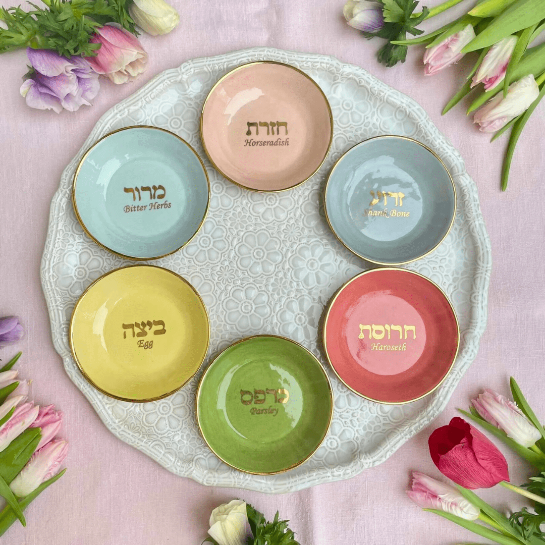 Handmade Ceramic and 22k Gold Spring Seder Plate by Nina Keramik、mySite、topwebapps