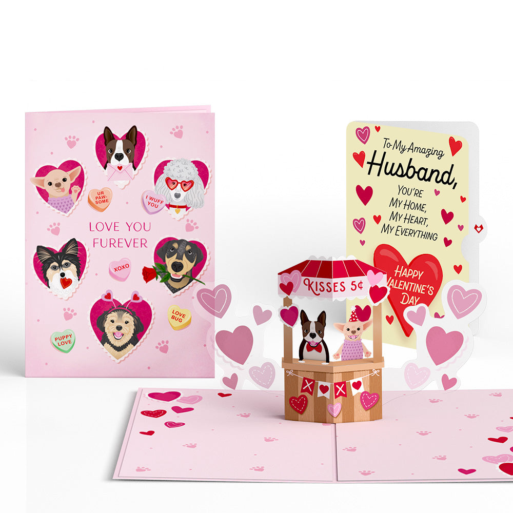 Love You Furever Dog Kisses Valentine Pop-Up Card and Sentiment Set for Husband、mySite、solidvoid