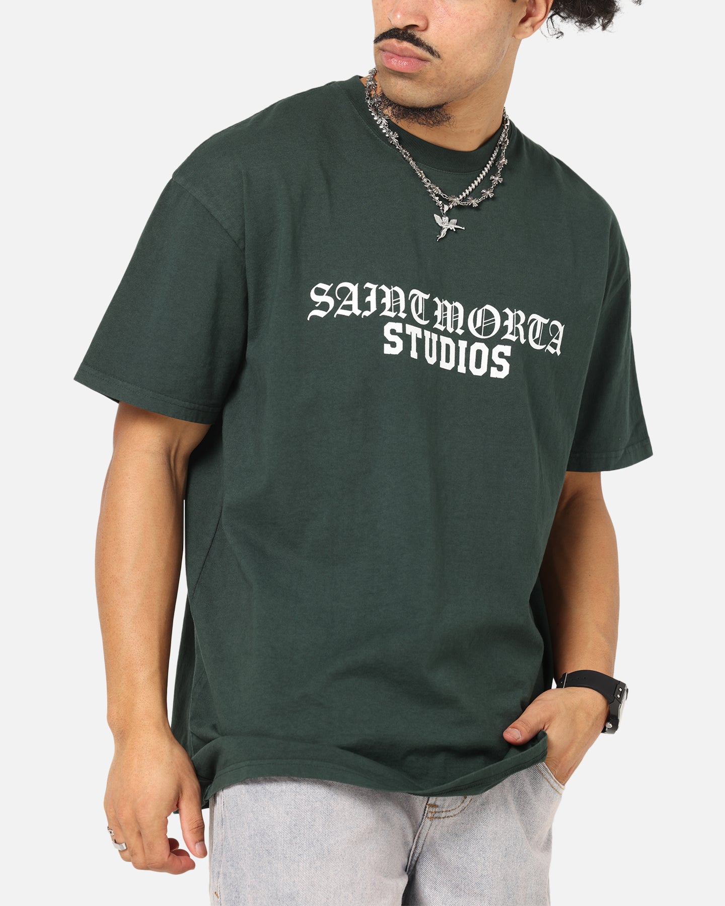 Saint Morta Studios Boxy T-Shirt Green、mySite、zt4zffjzw