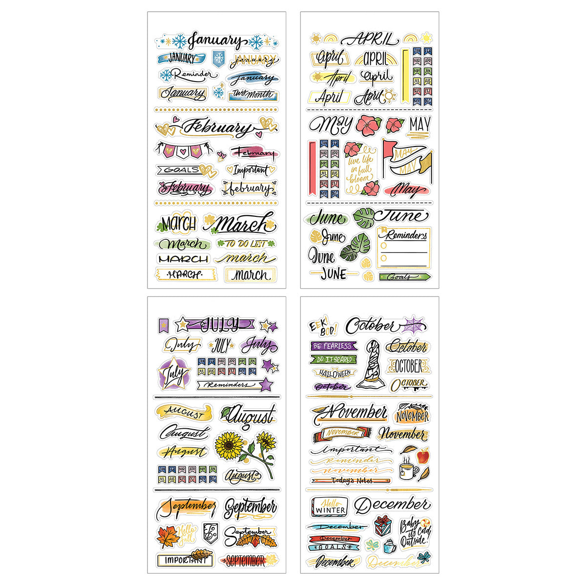  Creative Journaling Monthly Planner Stickers、mySite、ghnorth