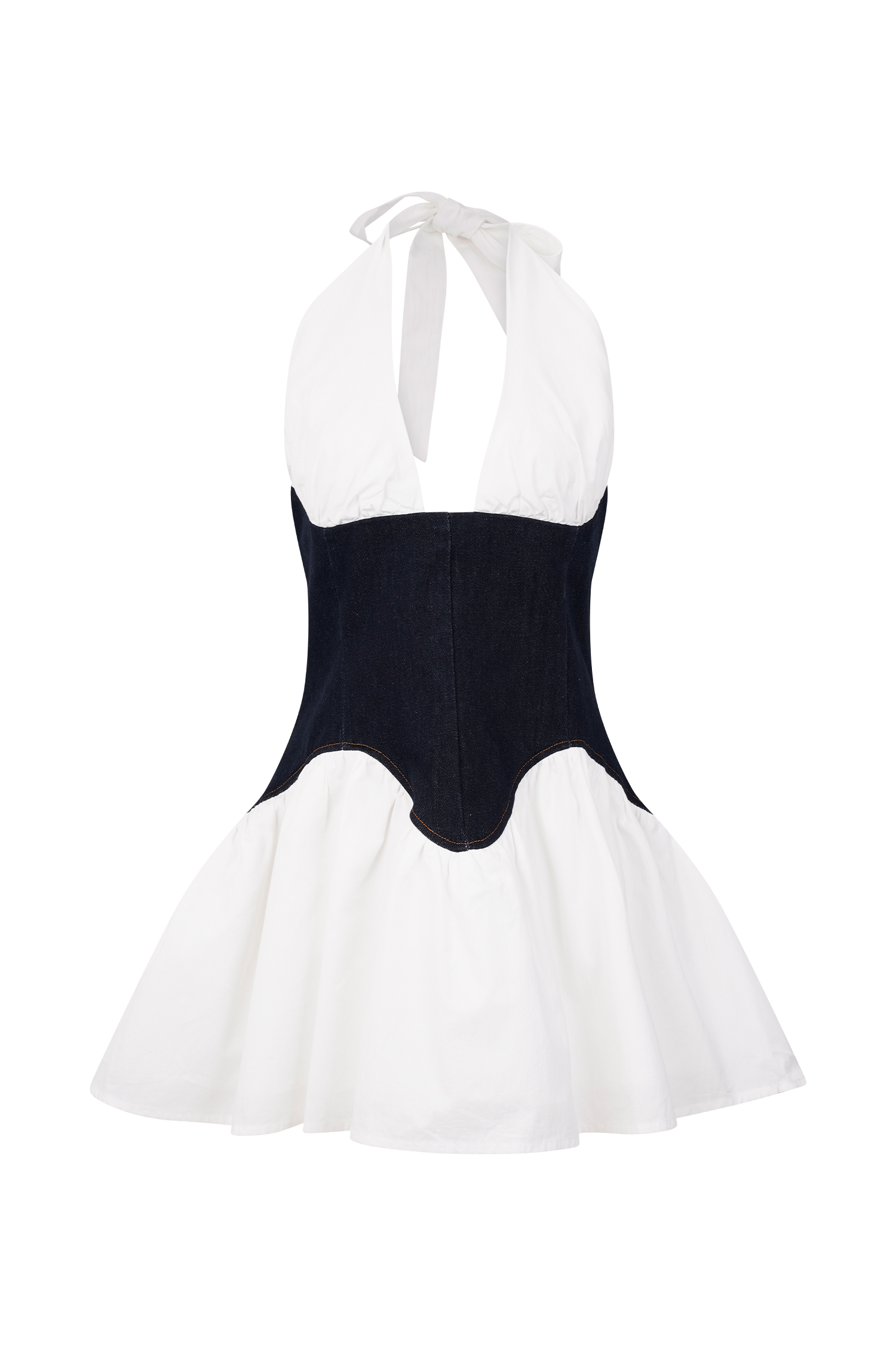 Merlyn Denim Cotton Mini Dress - Indigo Blue、mySite、solidvoid