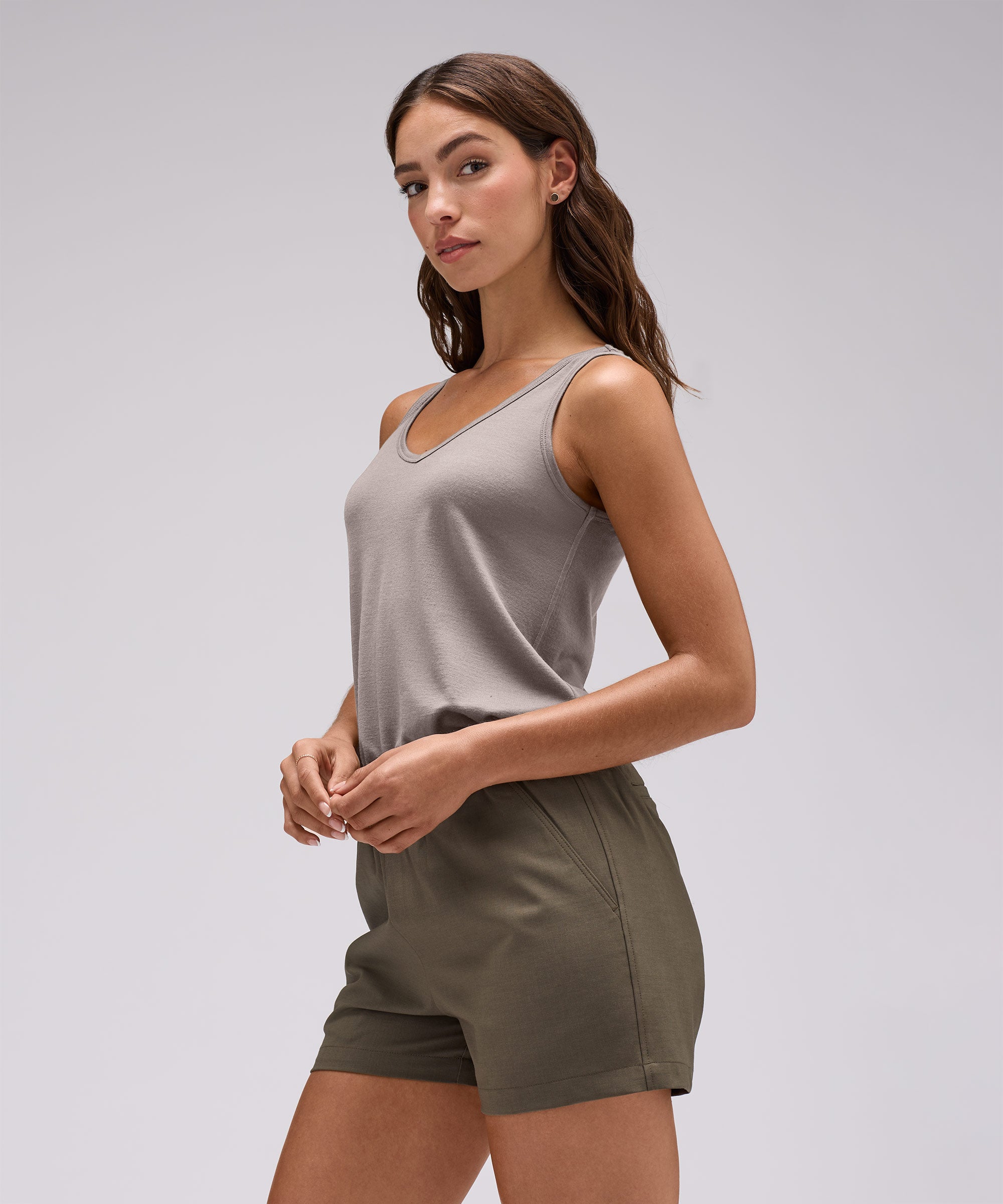 Women's Relaxed Merino V-Neck Tank、mySite、noshort