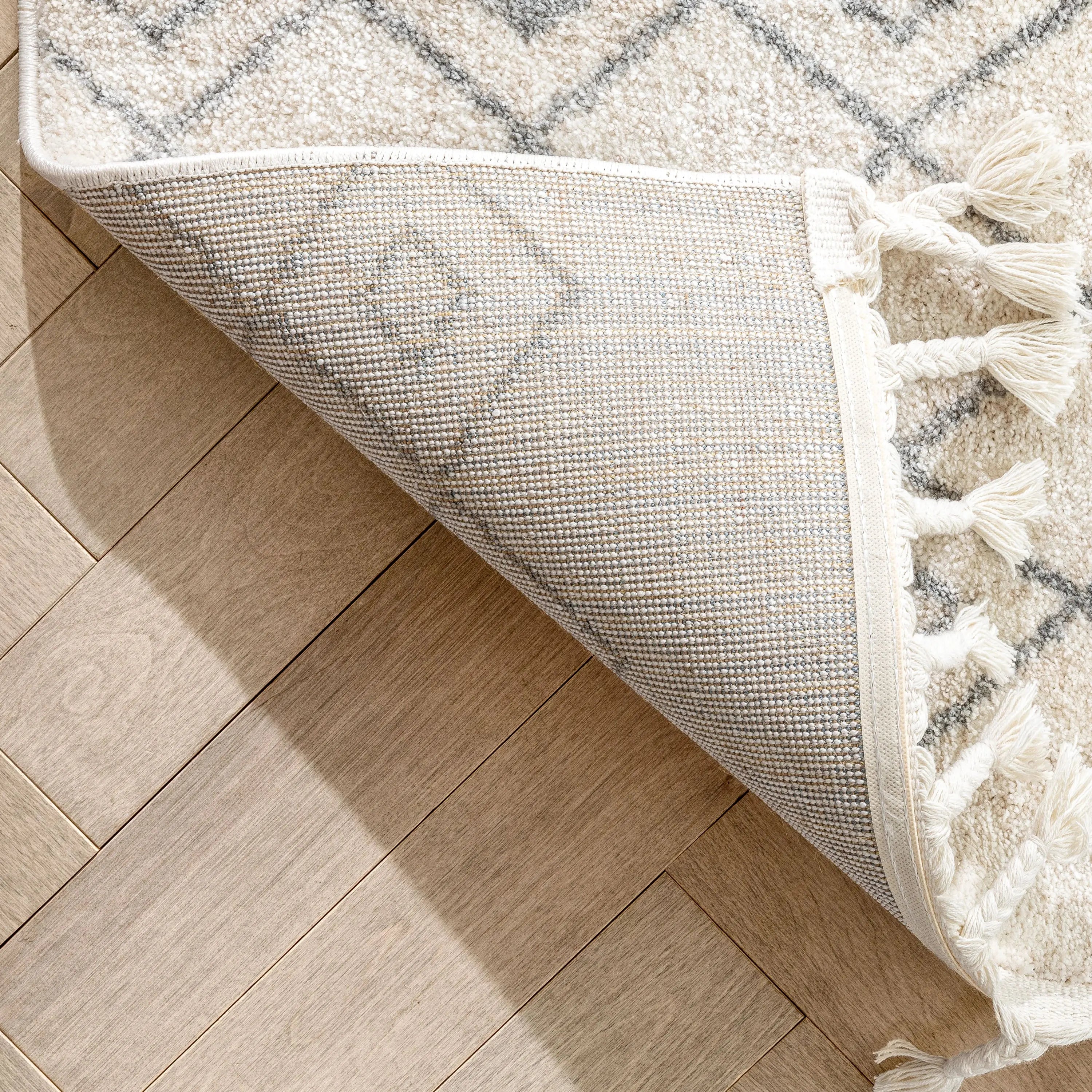 Transistora Nordic Tribal Trellis Pattern Ivory Grey Rug、mySite、gigharbornorthrealestate