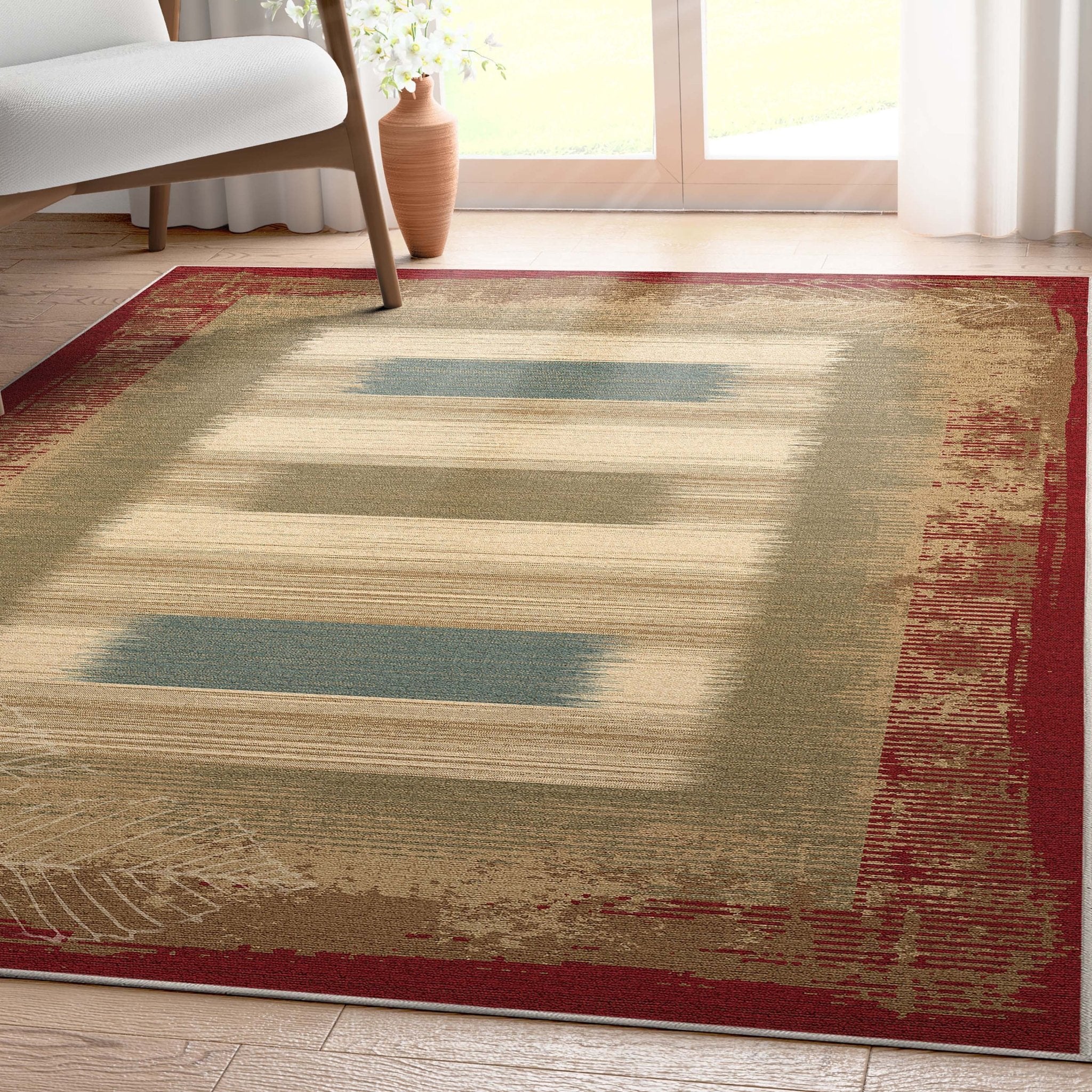 Modern Border Flat-Weave Rug Perfect for High-Traffic Areas、mySite、gigharbornorthrealestate