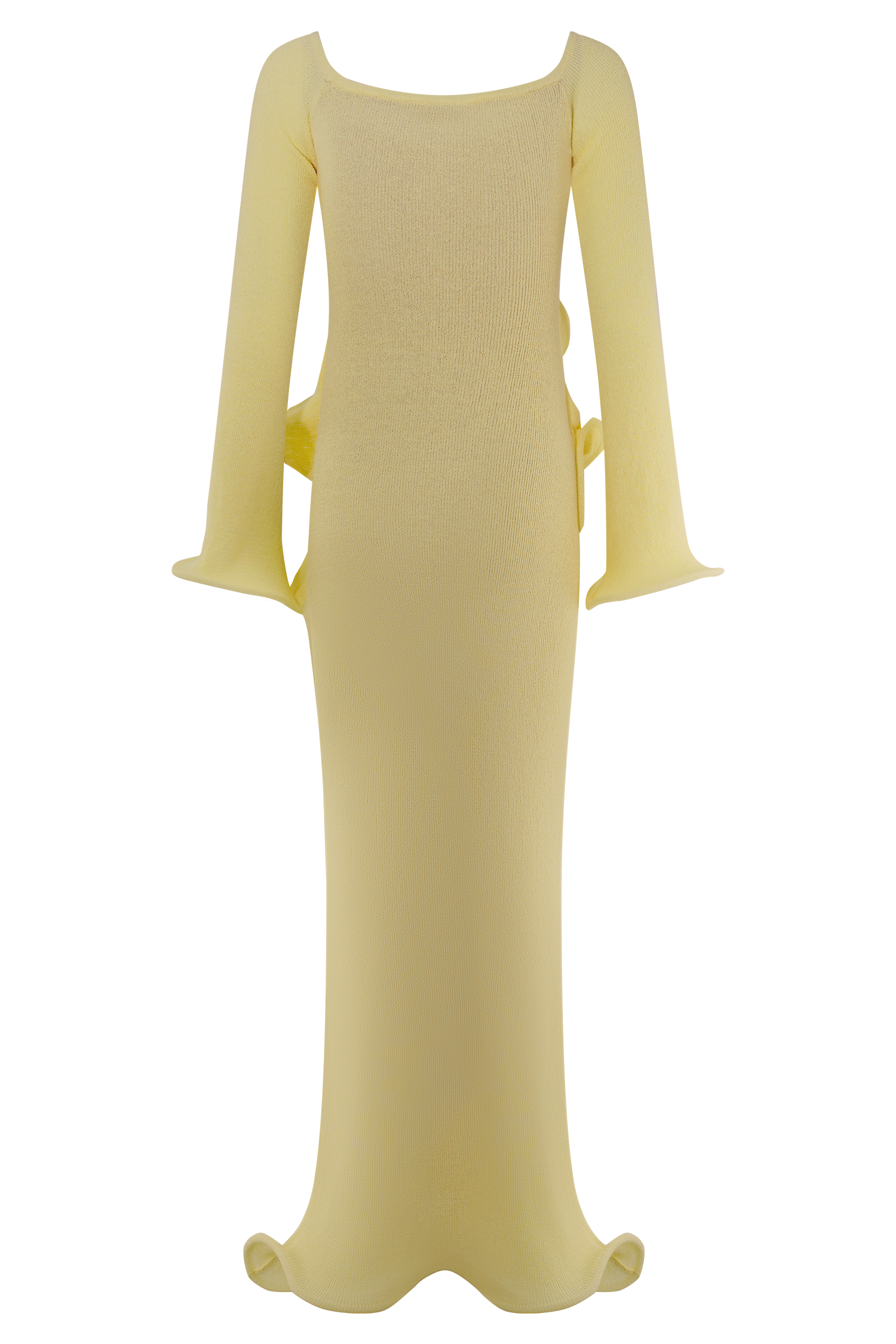 Sandrine Off Shoulder Knit Maxi Dress - Lemon、mySite、solidvoid