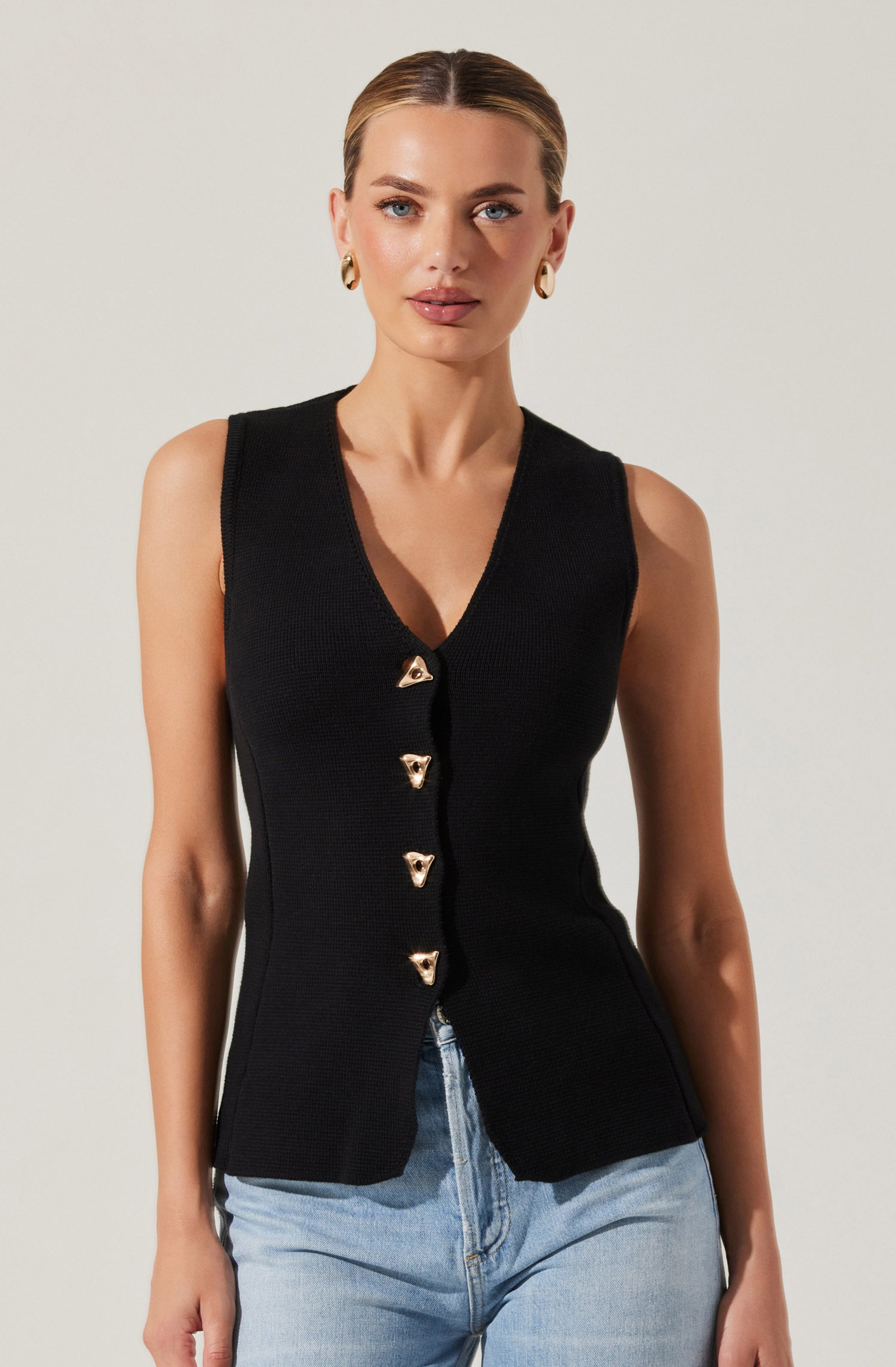 Jayce V-Neck Sweater Vest、mySite、solidvoid