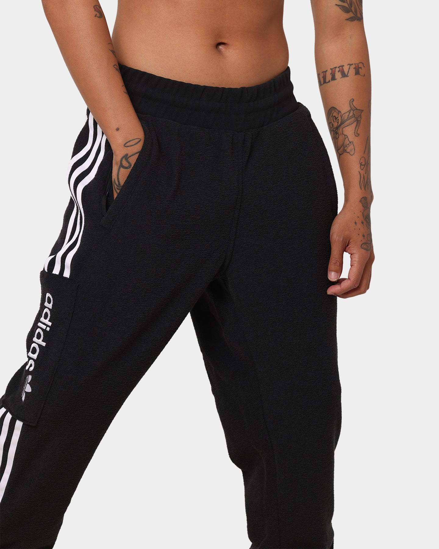 Adidas Comfort 3 Stripe Track Pants Black/White、mySite、zt4zffjzw