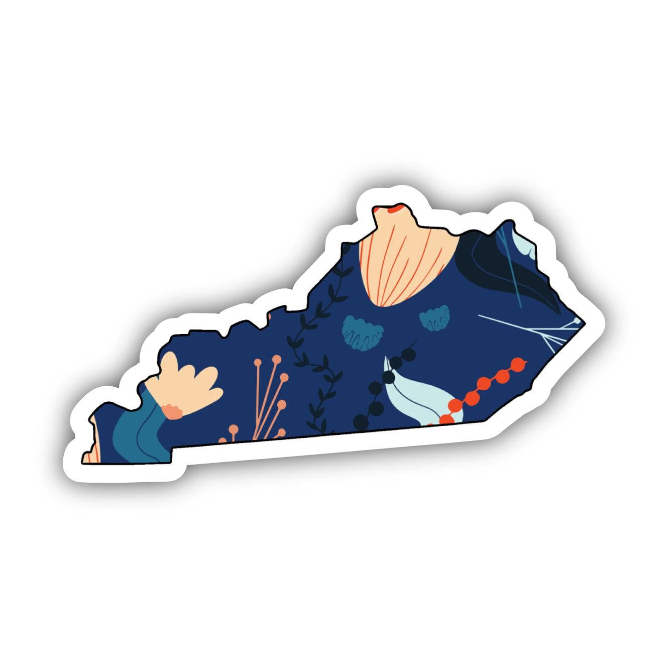  Kentucky Blue Floral Abstract Sticker、mySite、ghnorth