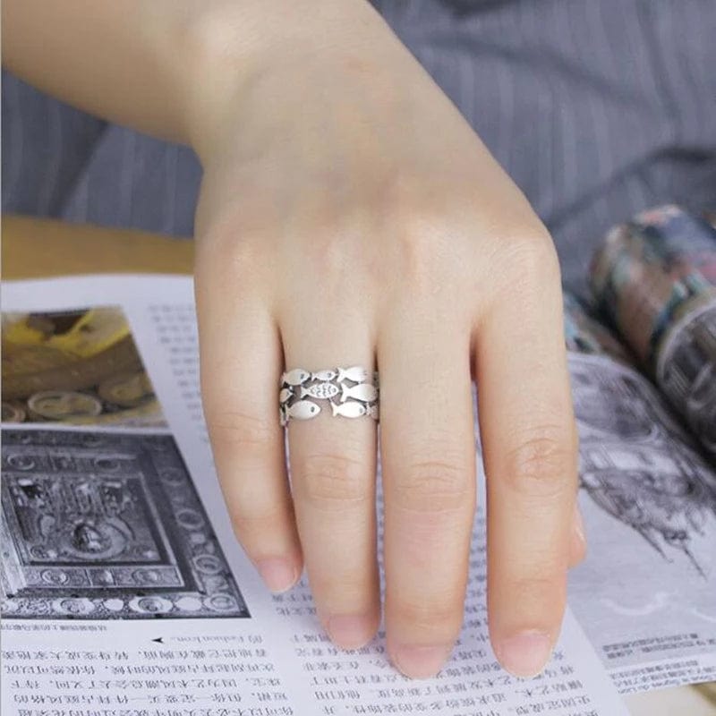 Fish Ring Open Band Fits Most、mySite、g9winljtr