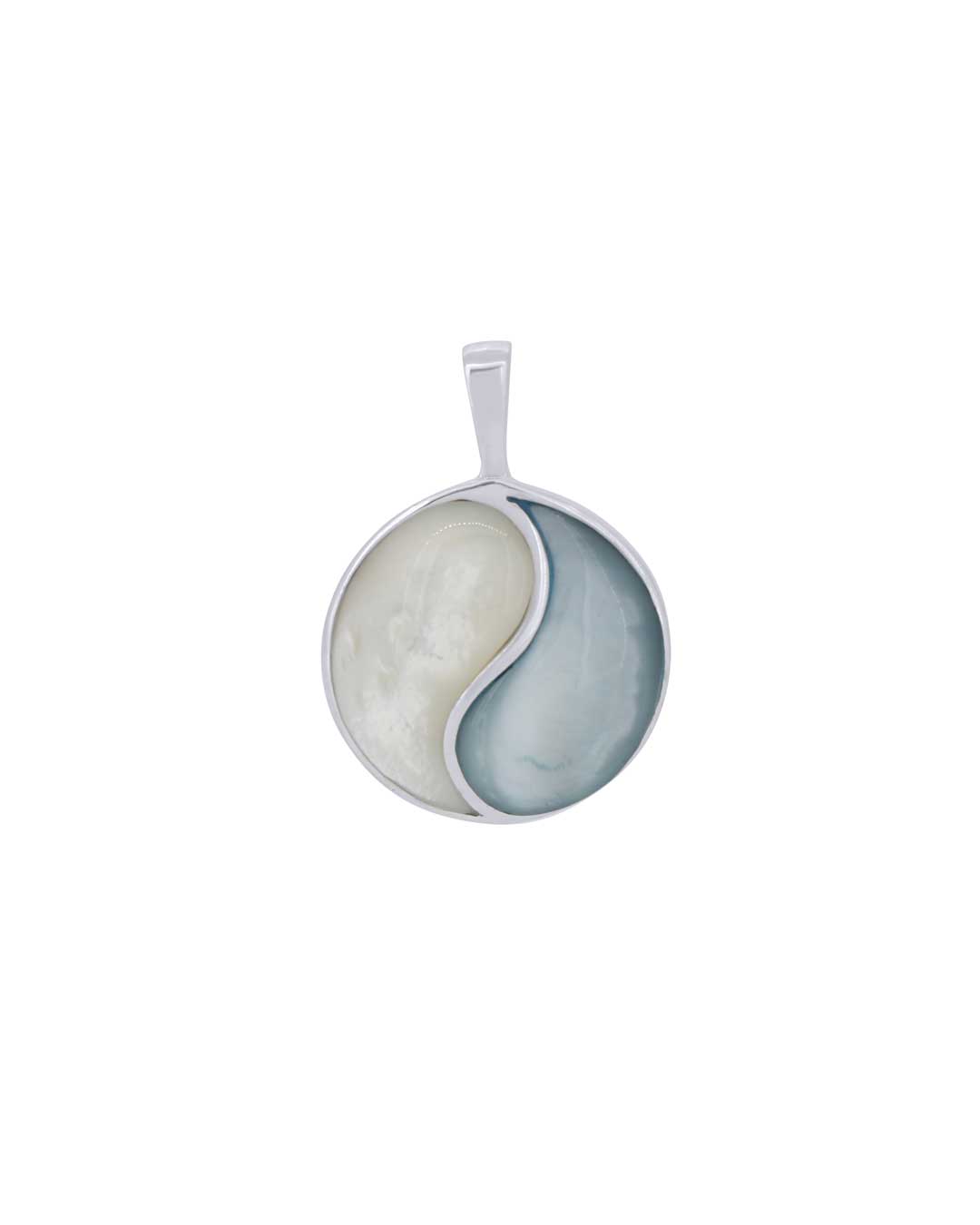 Sterling Silver Mother of Pearl Yin Yang Pendant、mySite、topwebapps