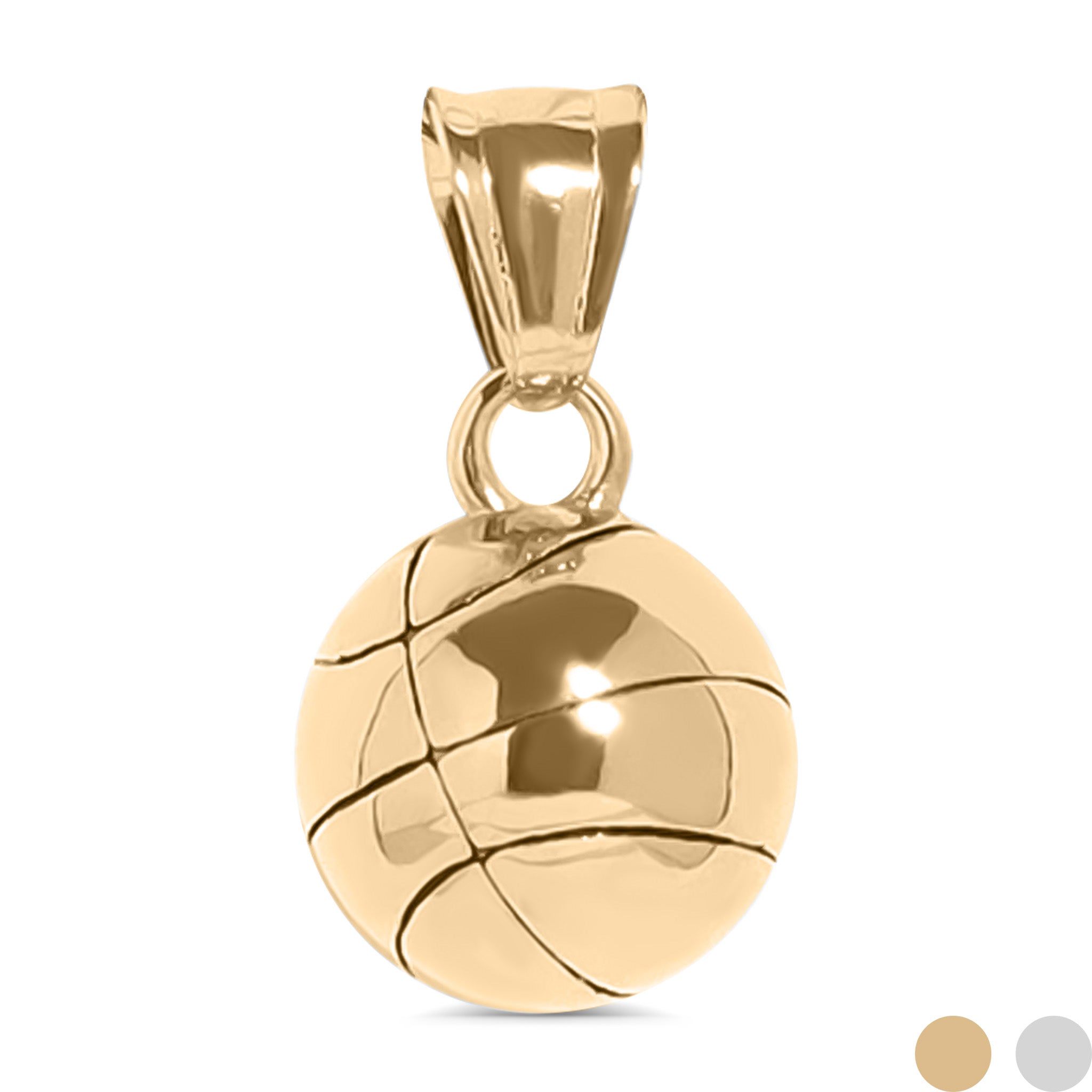 18K Gold PVD Stainless Steel 3D Basketball Charm / PDL0181、mySite、dreamappss