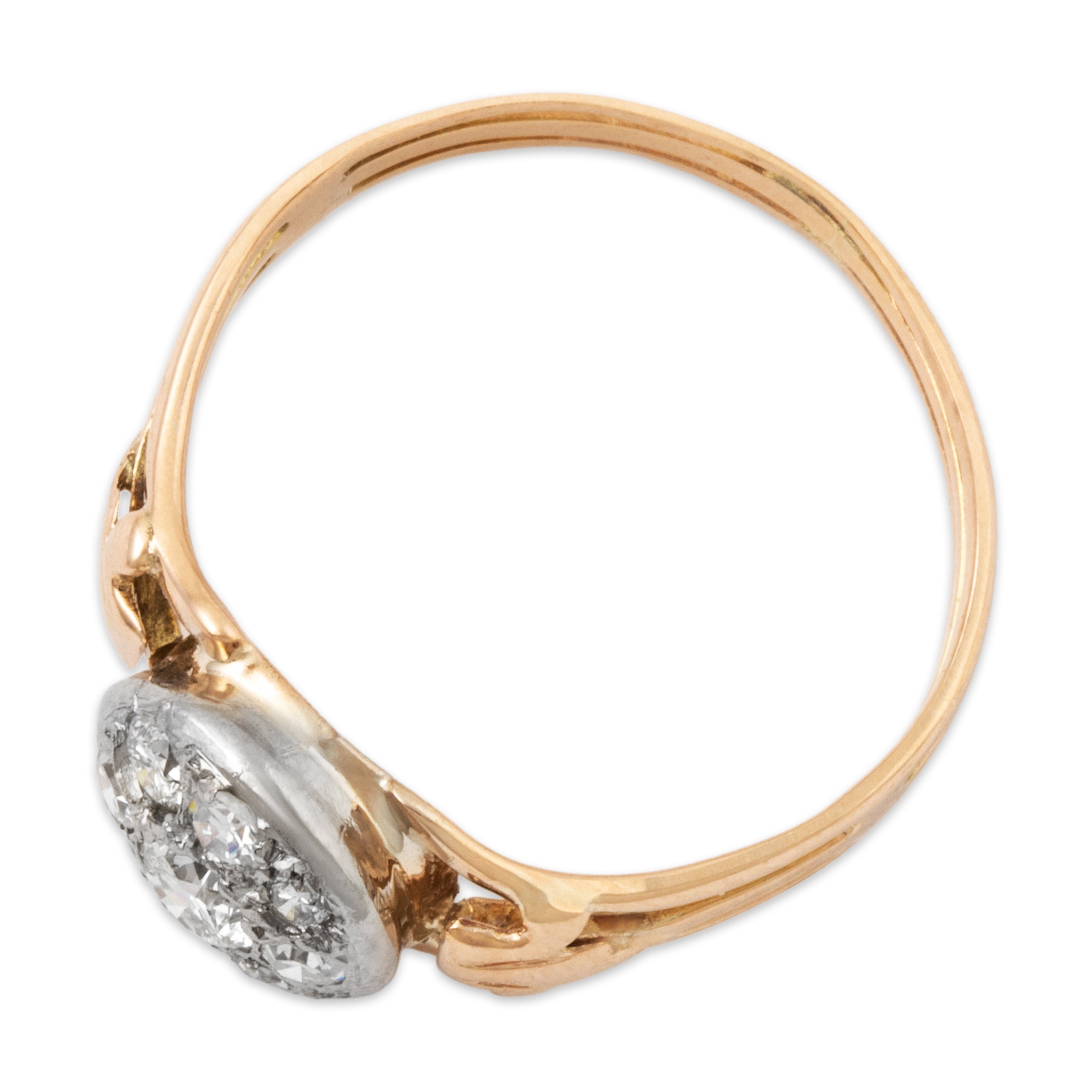 Antique Edwardian 10k Rosy Yellow Gold .345cttw Old European Diamond Halo Ring、mySite、hinf8tx79