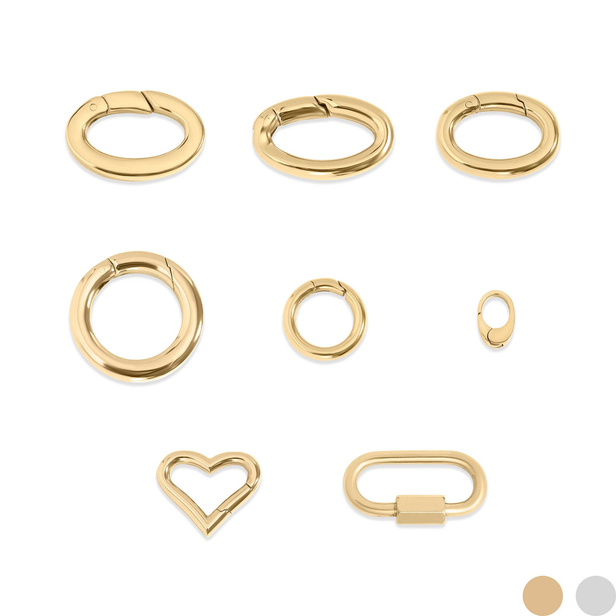 18K Gold PVD Stainess Steel Carabiner Variety Pack / BND0068、mySite、dreamappss