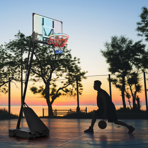 Portable Basketball Hoop Basketball System 8-10ft Height Adjustable for Youth Adults LED Basketball Hoop Lights, Colorful lights, Waterproof,Super Bright to Play at Night Outdoors,Good Gift for Kids、、xpatfood