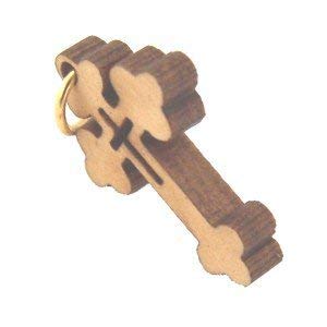  Olive wood Eastern mini-Cross Laser Pendant(2.2x1.6 cm or 0.86x0.6)、mySite、elrpsem3k