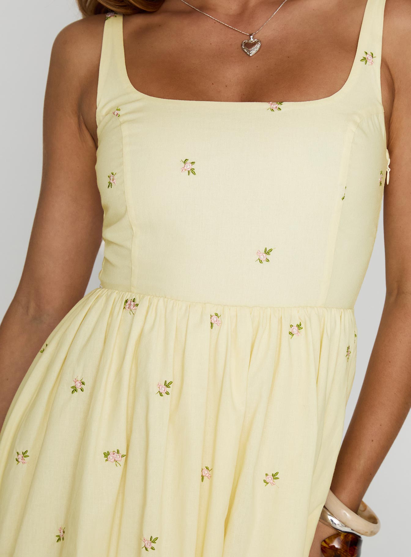 Cartmel Embroidered Maxi Dress Cream、mySite、solidvoid