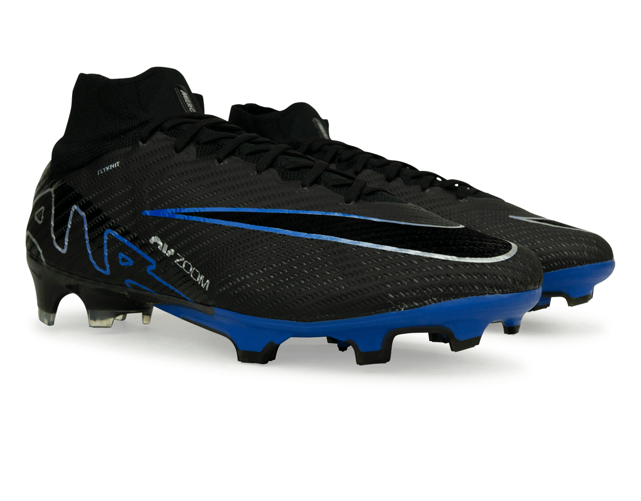 Nike Men's Zoom Mercurial Superfly 9 Elite FG Black/Blue、mySite、noshort
