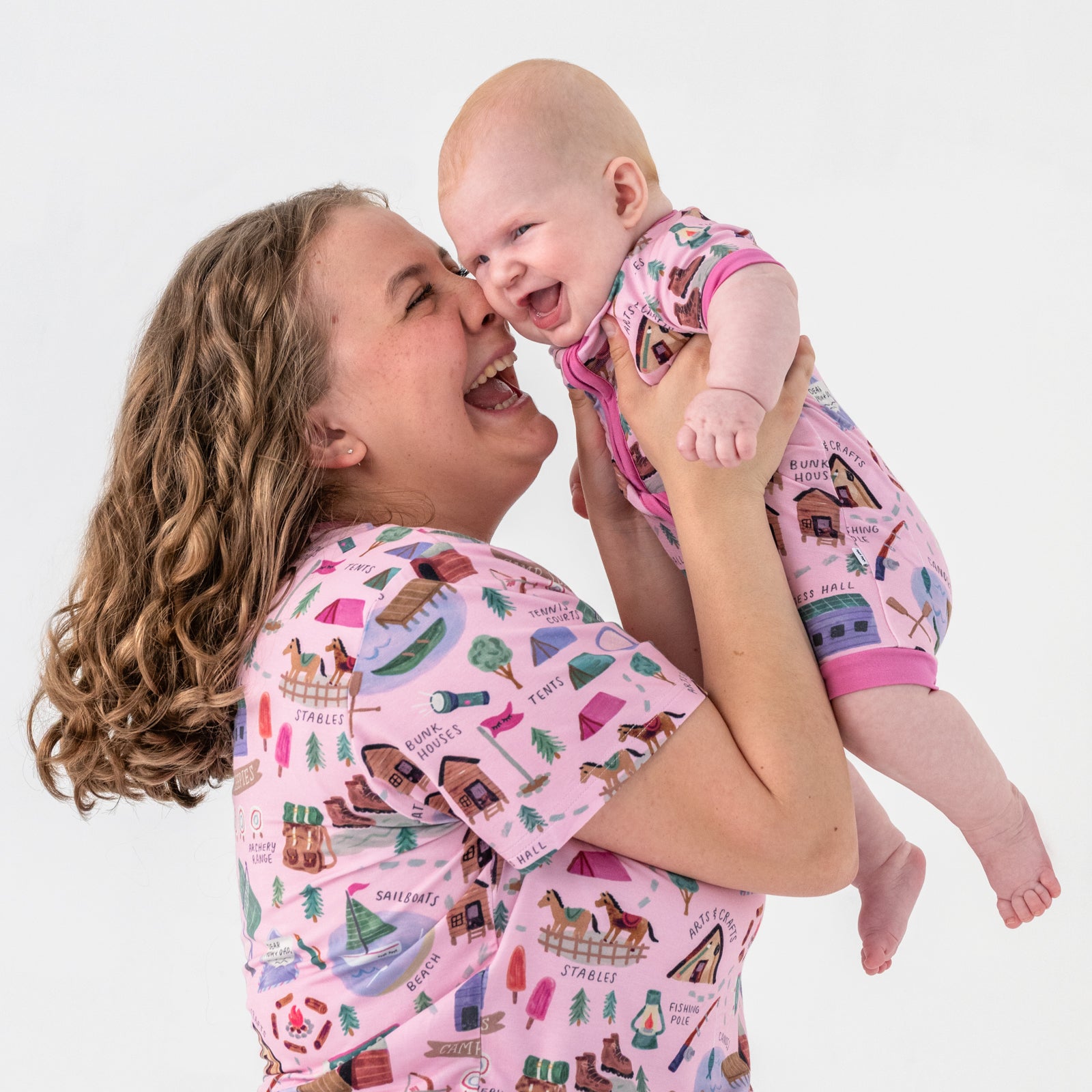  Pink Camp Sleepies Women's Short Sleeve Pajama Top、mySite、layawaytickets