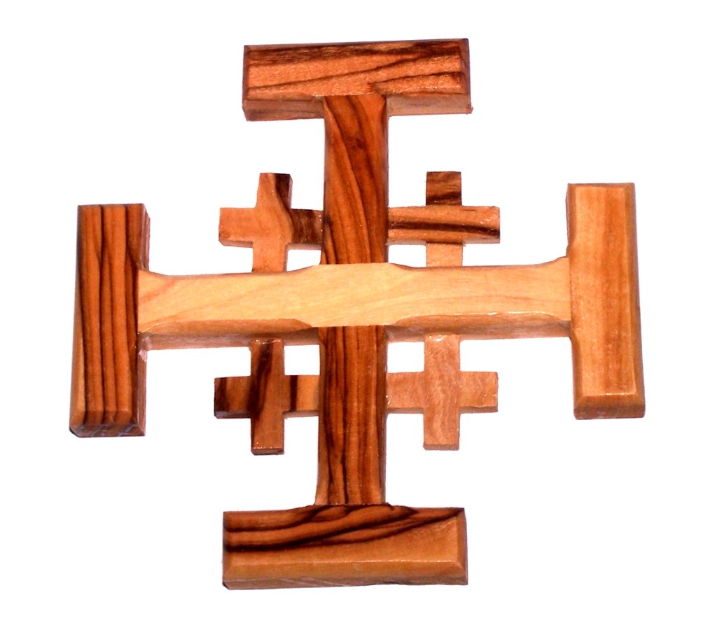  4 Inch Olive wood Jerusalem Cross、mySite、elrpsem3k