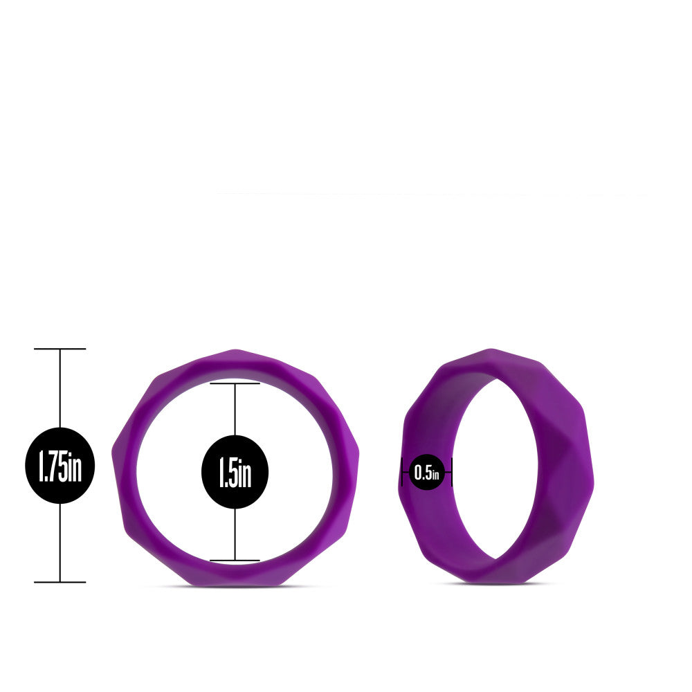 Wellness By Blush™ | Geometric Purple UltraSilk® Penis Ring - Made with Puria™ Silicone、mySite、bottomscart