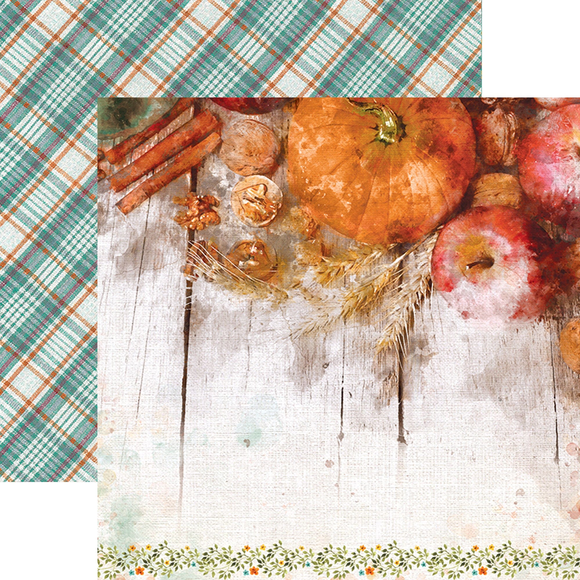  AUTUMN WOODS PATTERN 12 X12 SCRAPBOOK PAPER SET、mySite、ghnorth