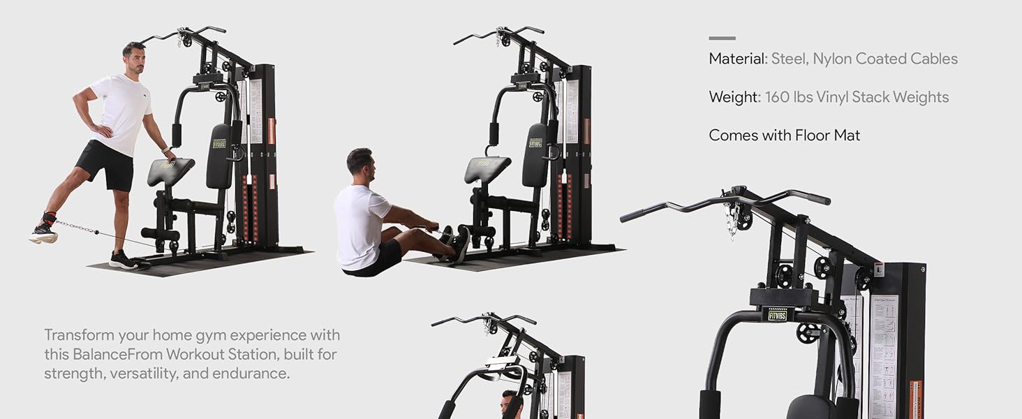 BalanceFrom Multifunctional Home Gym Workout Station Strength Training Equipment