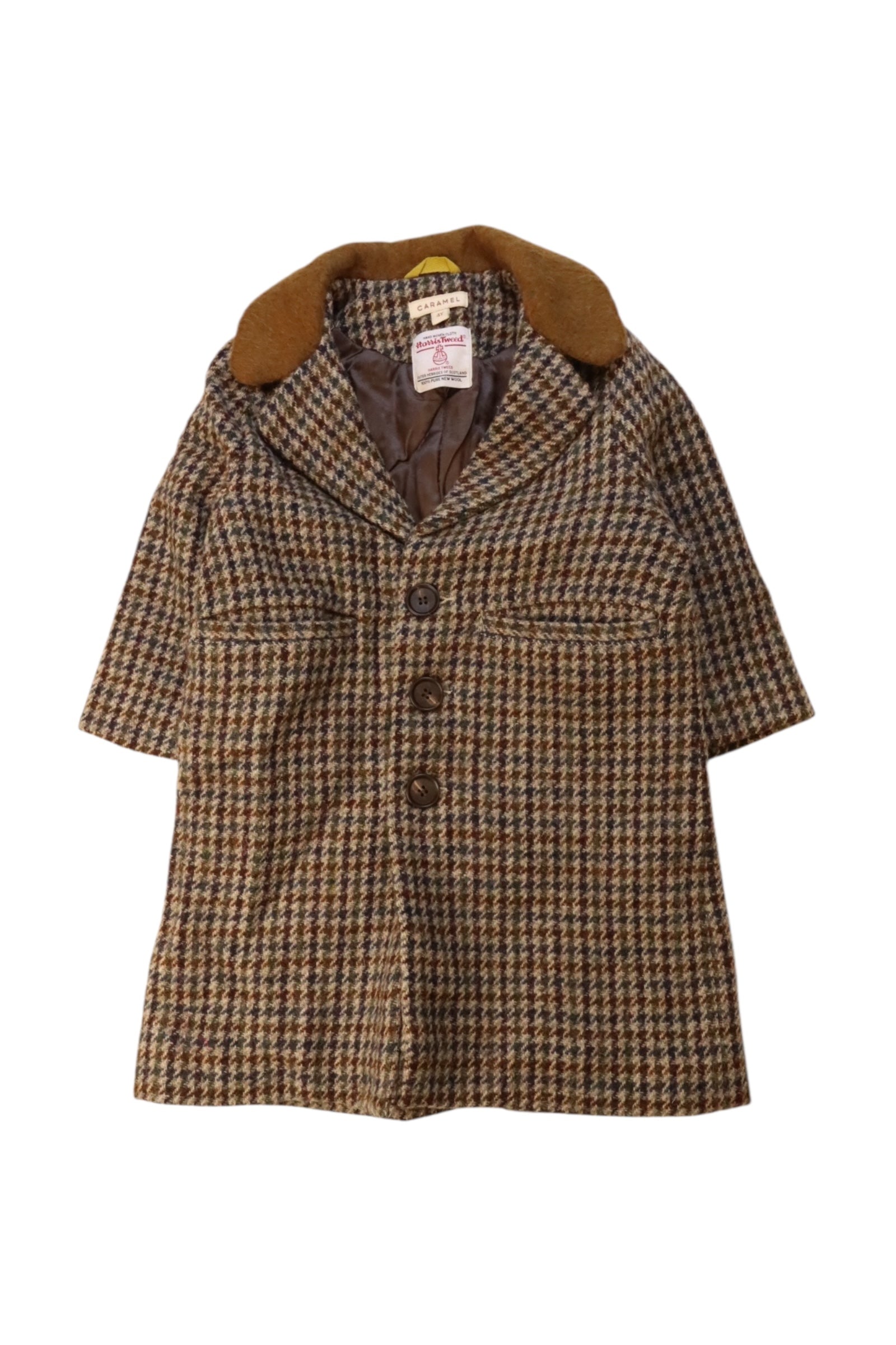 Caramel Wool Checkered Coat 4T、mySite、g9winljtr