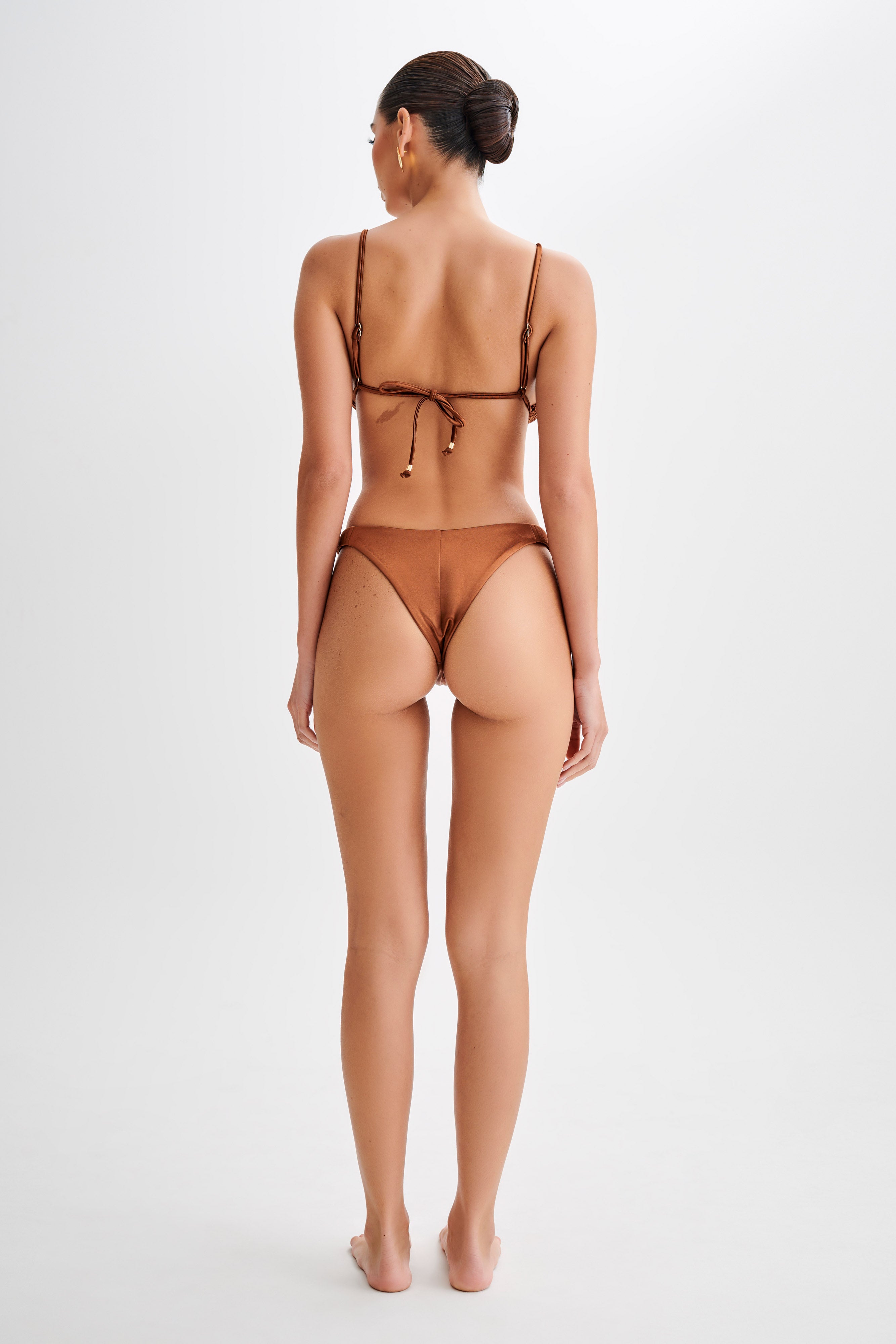 Michelle Pleated Bikini Top - Chocolate、mySite、solidvoid