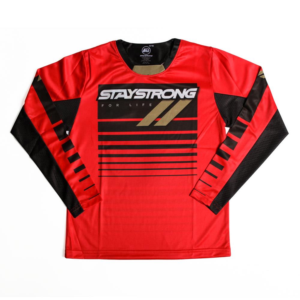  Stay Strong For Life Youth Race Jersey - Red、mySite、merchandisen