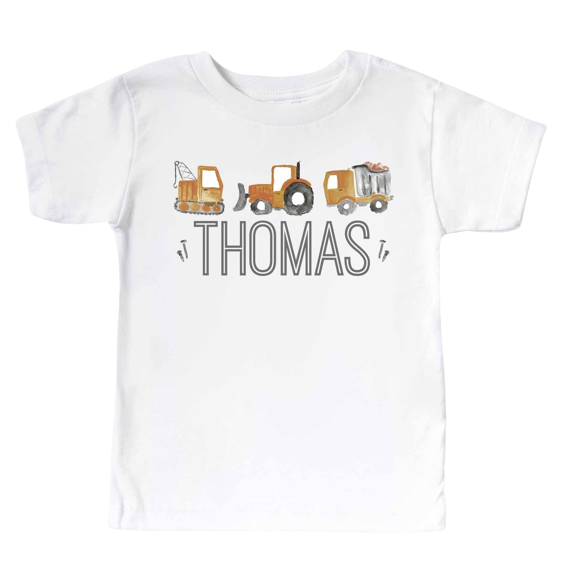  Personalized Little Digger Kids Graphic Tee | White、mySite、layawaytickets