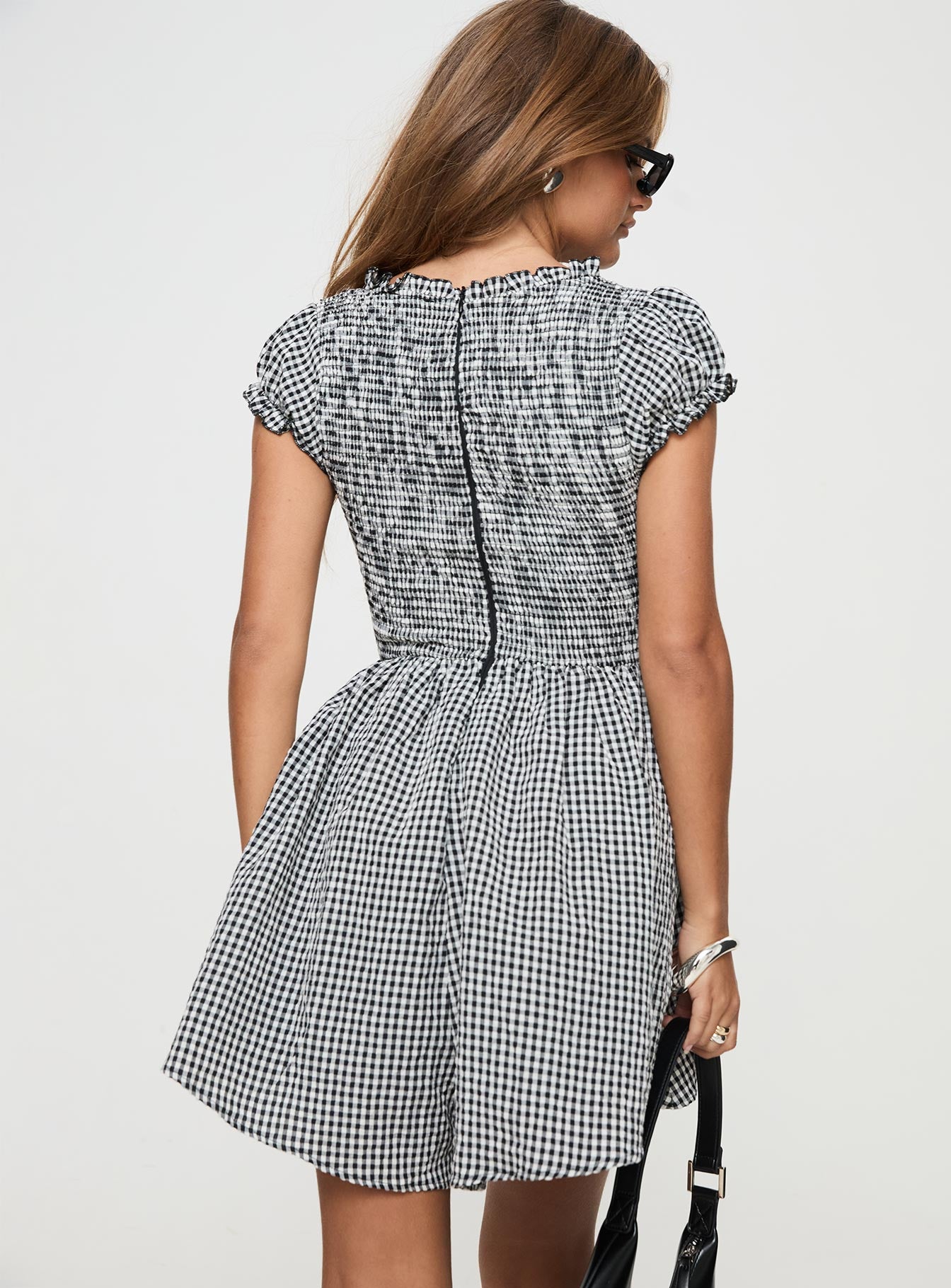 Wescott Gingham Playsuit Black / White Petite、mySite、solidvoid
