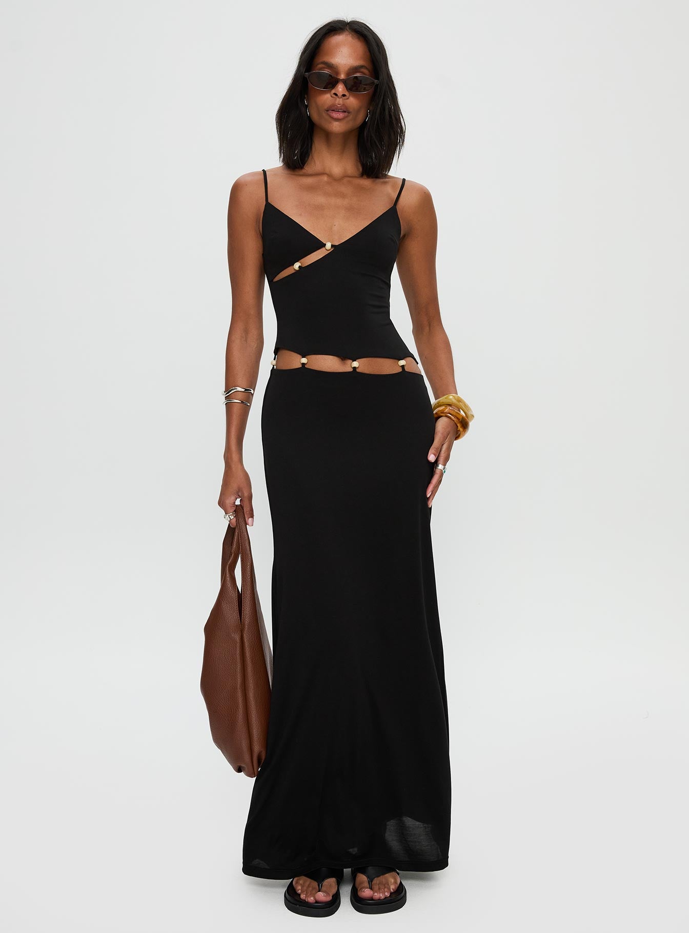Allspice Beaded Maxi Dress Black、mySite、solidvoid