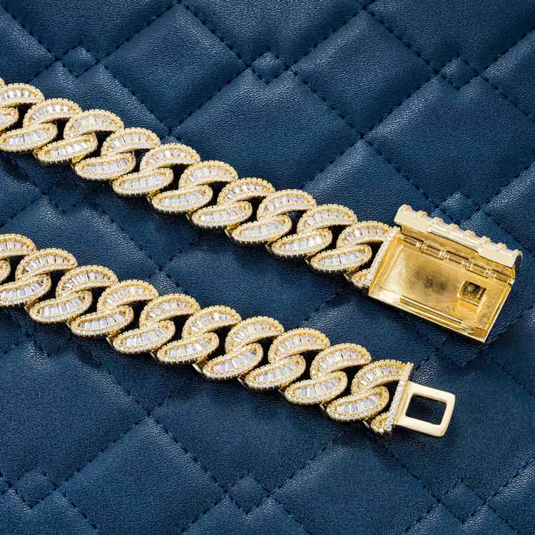 20MM Baguette Moissanite Miami Cuban Link Chain 14K Gold、mySite、hinf8tx79