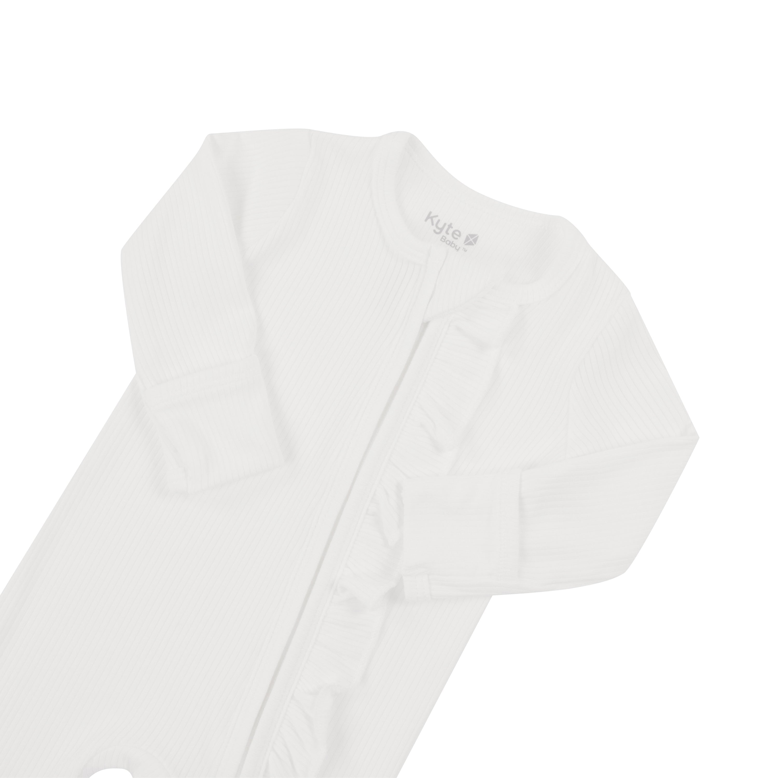  Ribbed Ruffle Zipper Footie in Cloud、mySite、layawaytickets