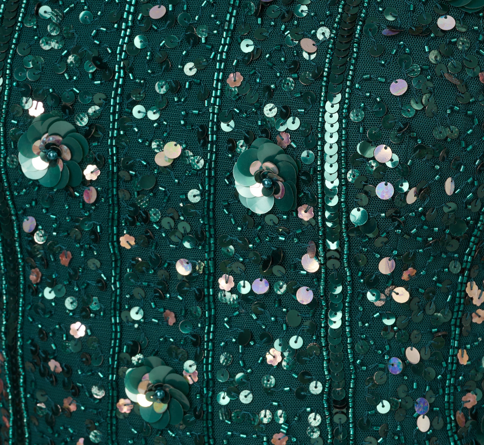 Cap Sleeve Sequin Beaded Dress With Mock Neckline In Gem Green、mySite、solidvoid
