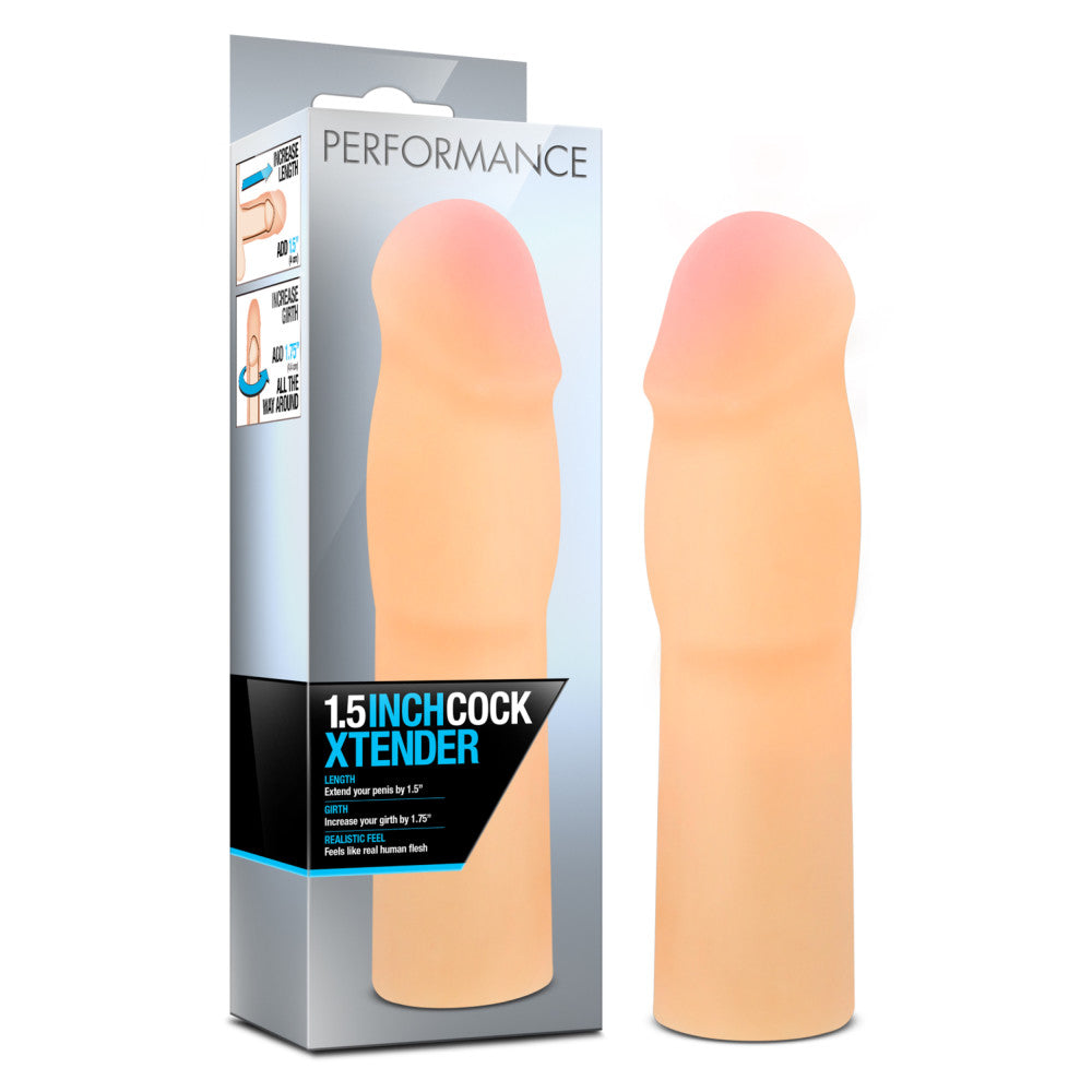 Performance By Blush® | Beige Cock Xtender: 1.5-Inch Penis Extender - Made with Ultra Soft X5® Plus & Sensa Feel® Realistic Technology、mySite、bottomscart