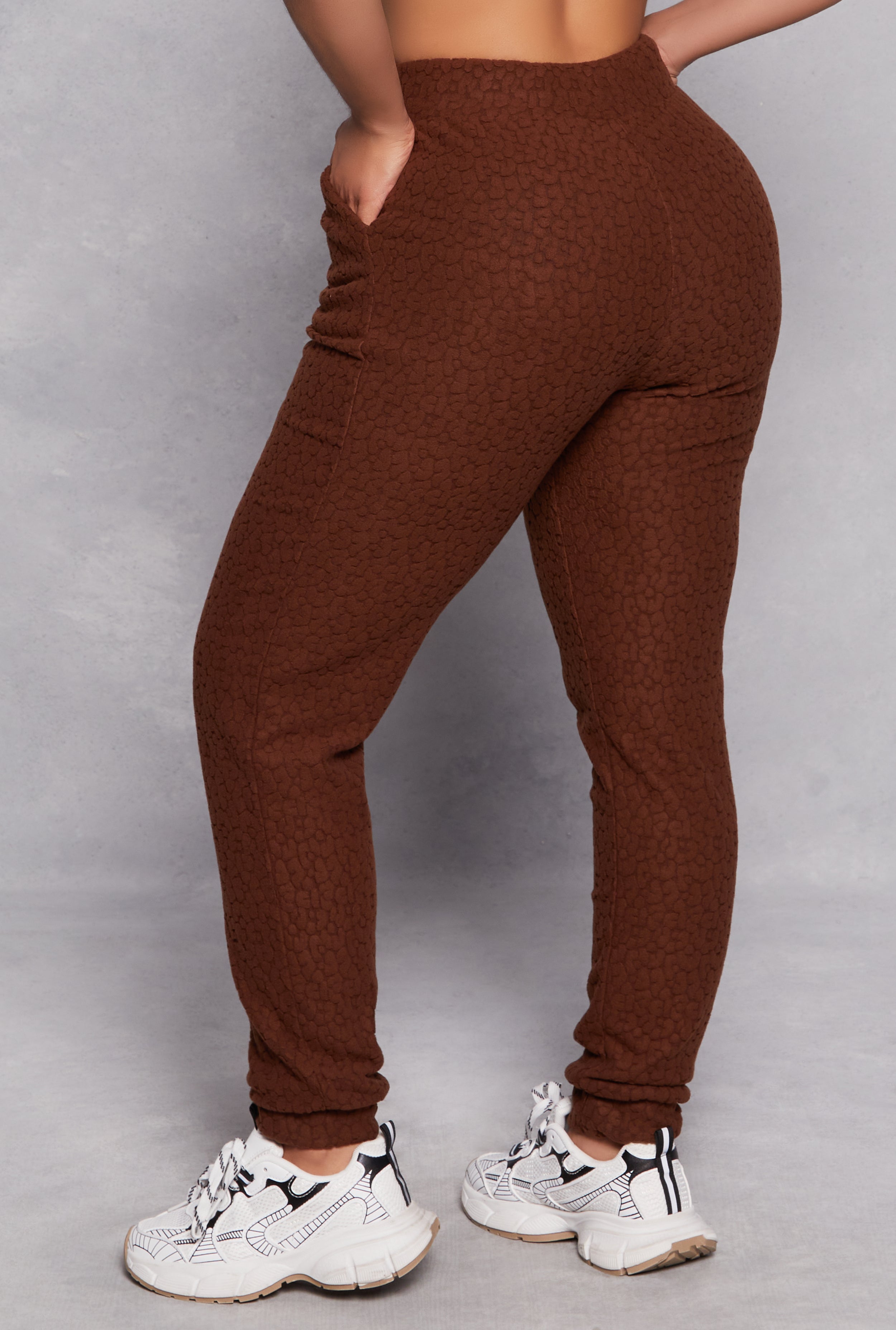 Leopard Textured Knit Joggers、mySite、camillekostekn