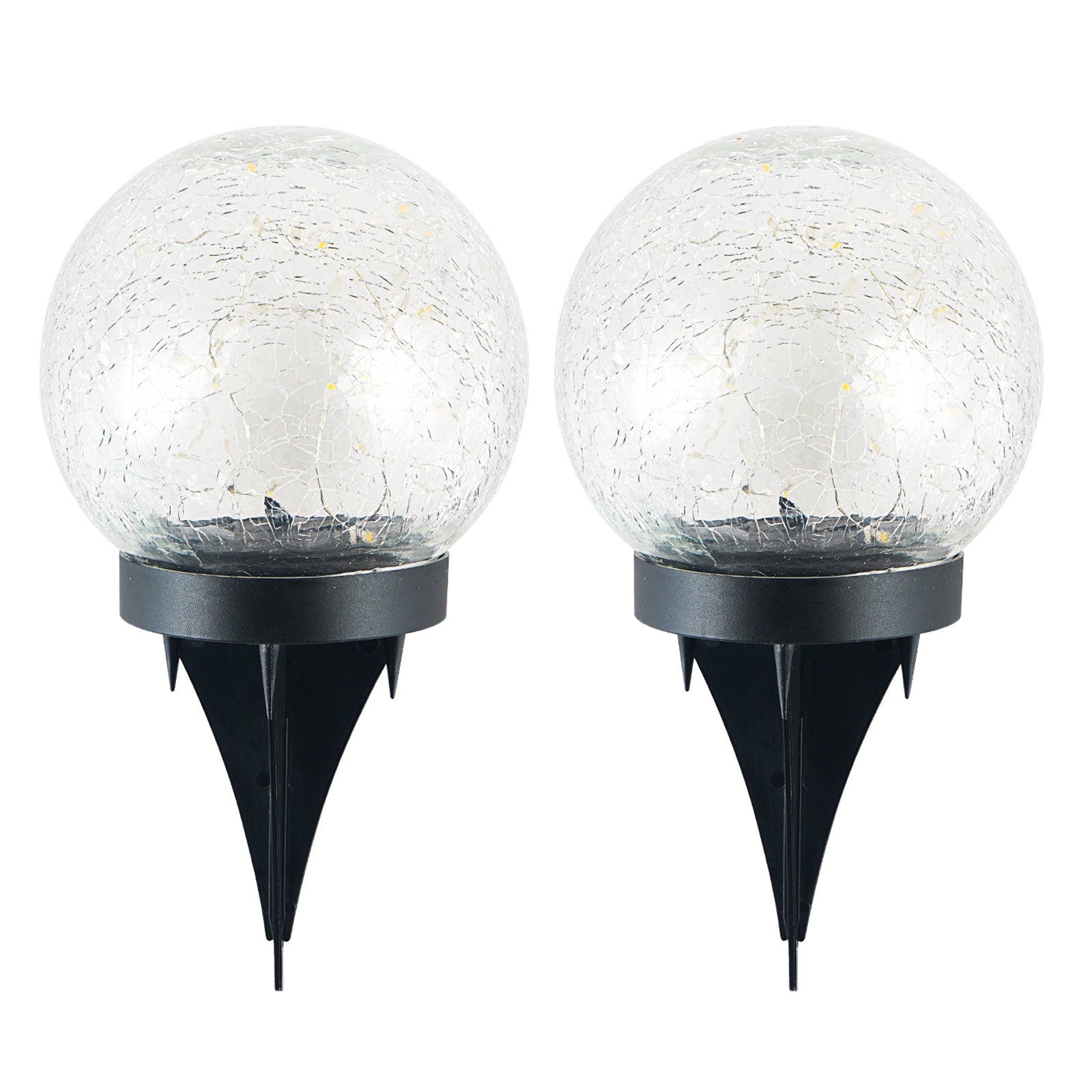 Cracked Glass Ball Outdoor Solar Light - Set of 2、mySite、camillekostekn