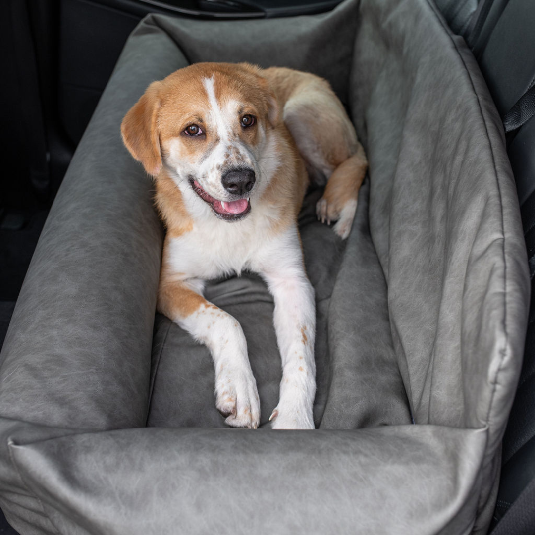 PupProtector™ Faux Leather Memory Foam Dog Car Bed - Slate Gray、mySite、solidvoid