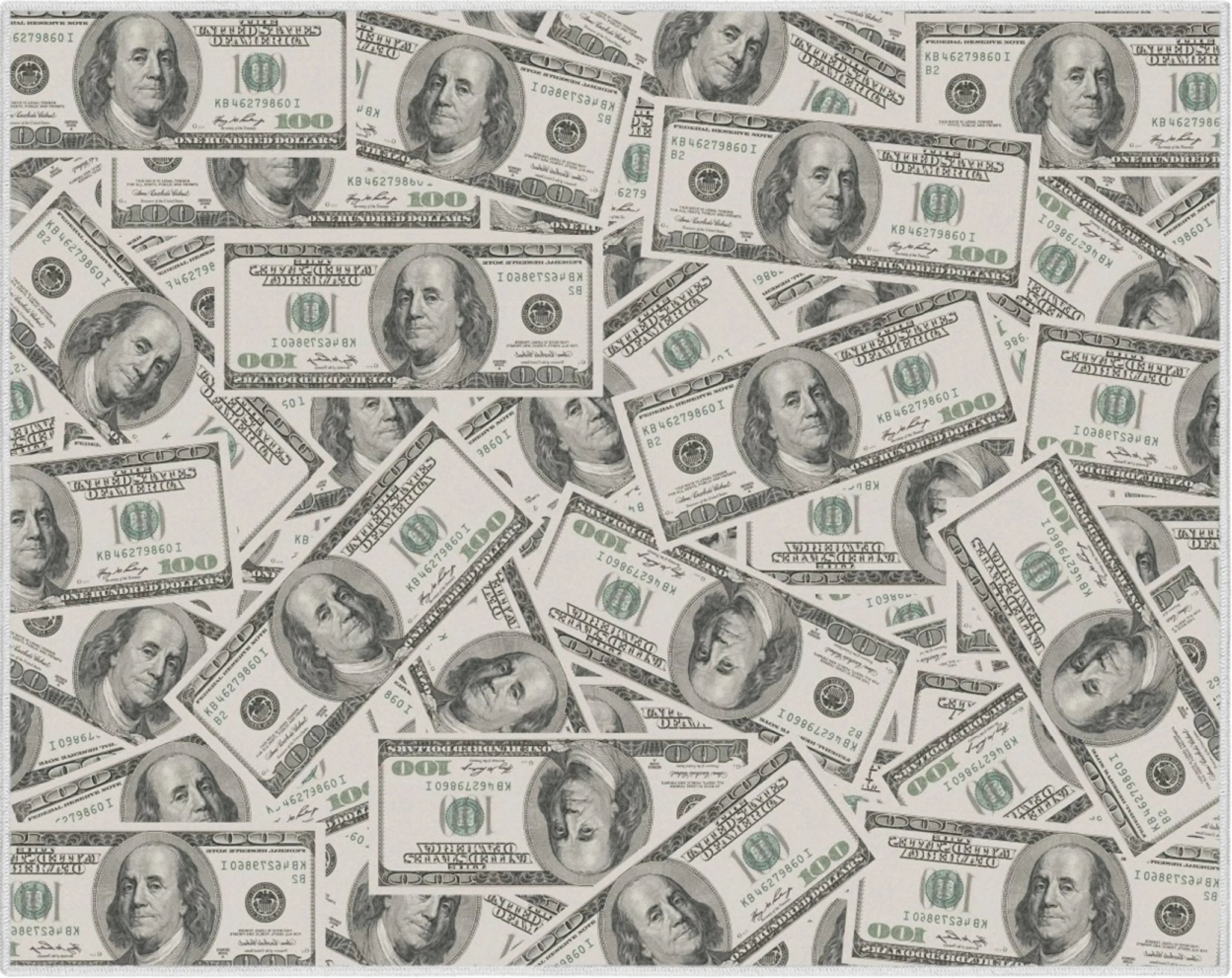 Classic Hundred Dollar Bill 2006A Stacked Green Area Flat-Weave Rug、mySite、gigharbornorthrealestate