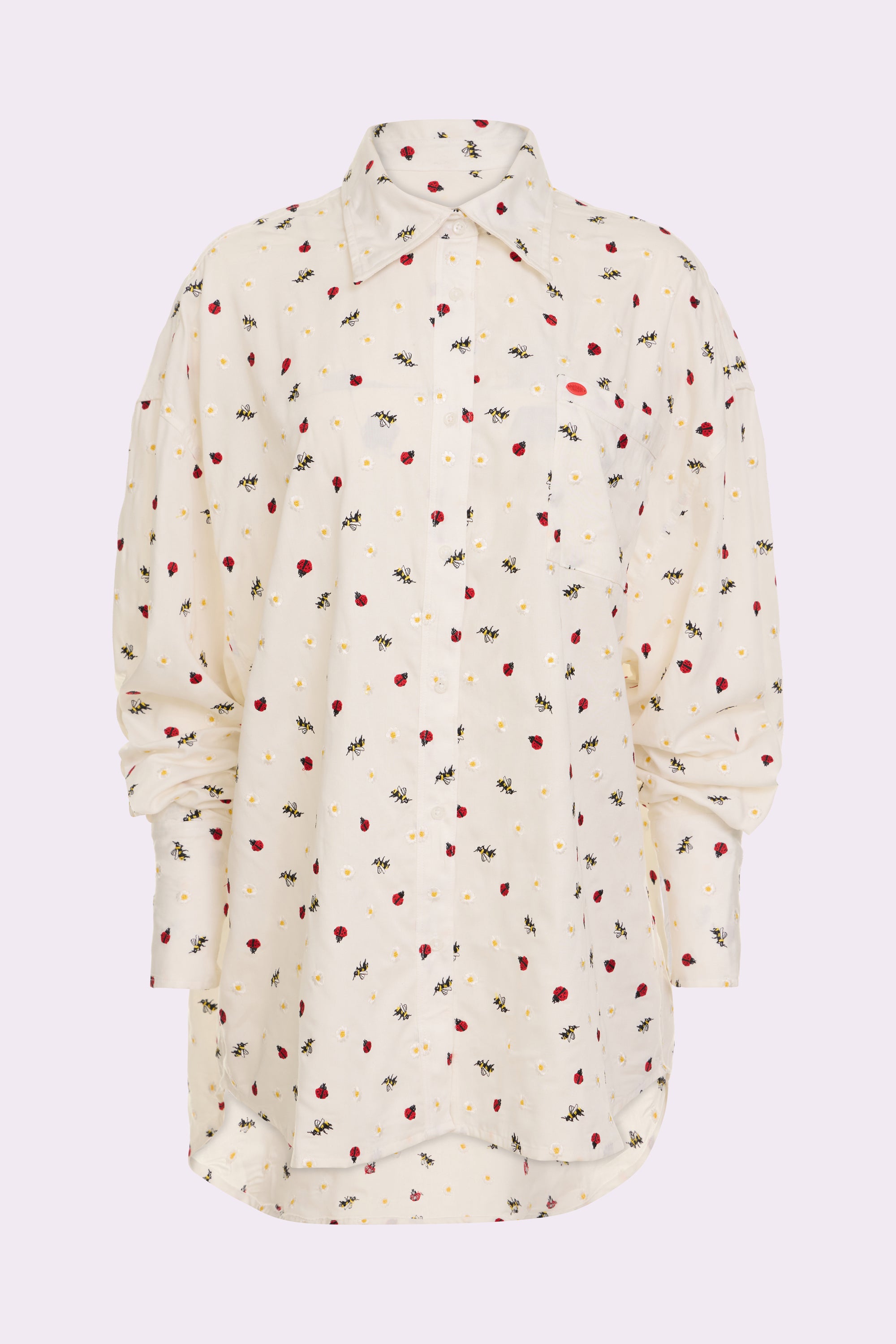 Parade Poplin Oversized Long Sleeve Button-Down Shirt | Parade Poplin (Garden Embroidery)、mySite、bengalsvssteelers