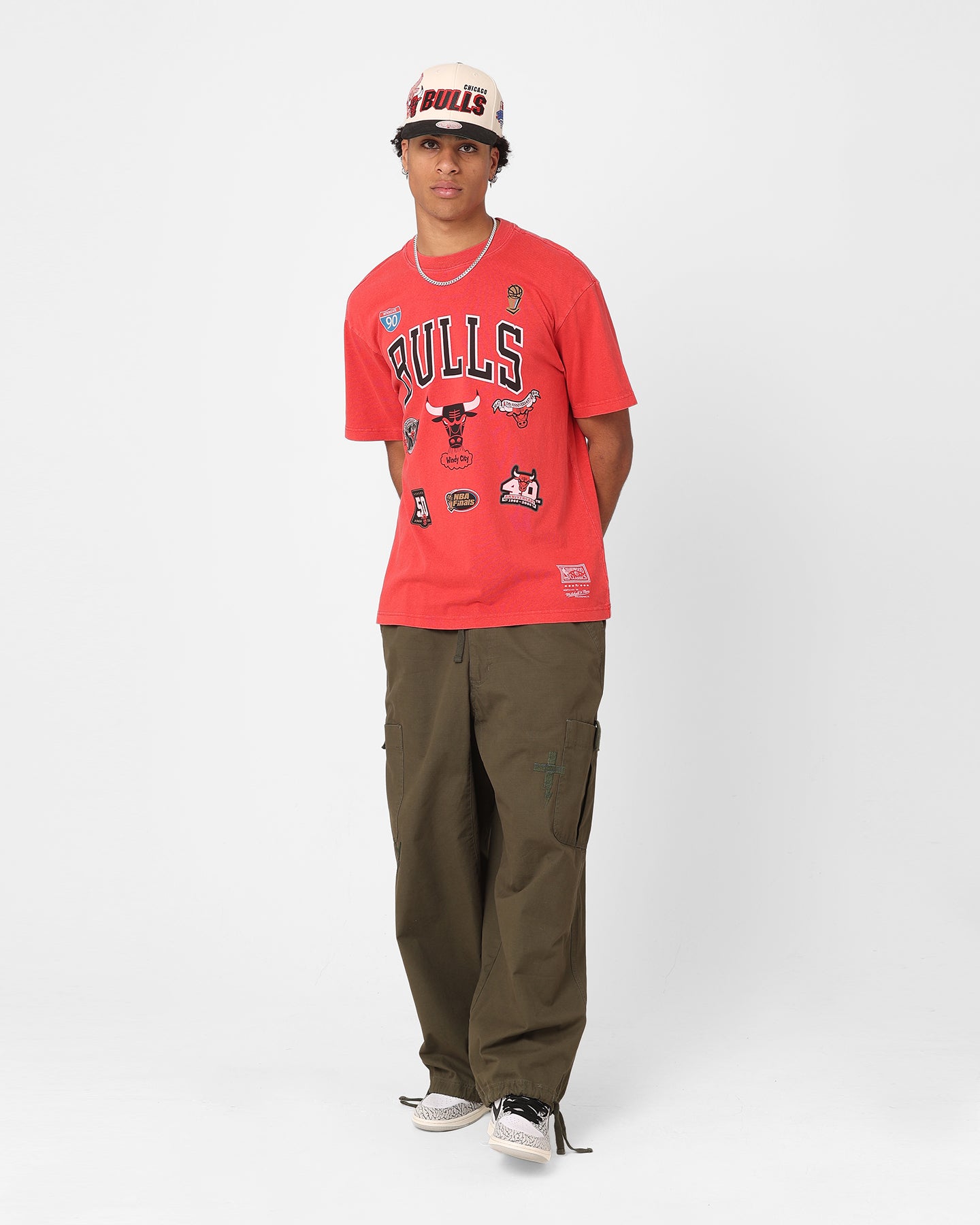 Mitchell & Ness Chicago Bulls Highway Logo T-Shirt Bulls Red、mySite、zt4zffjzw