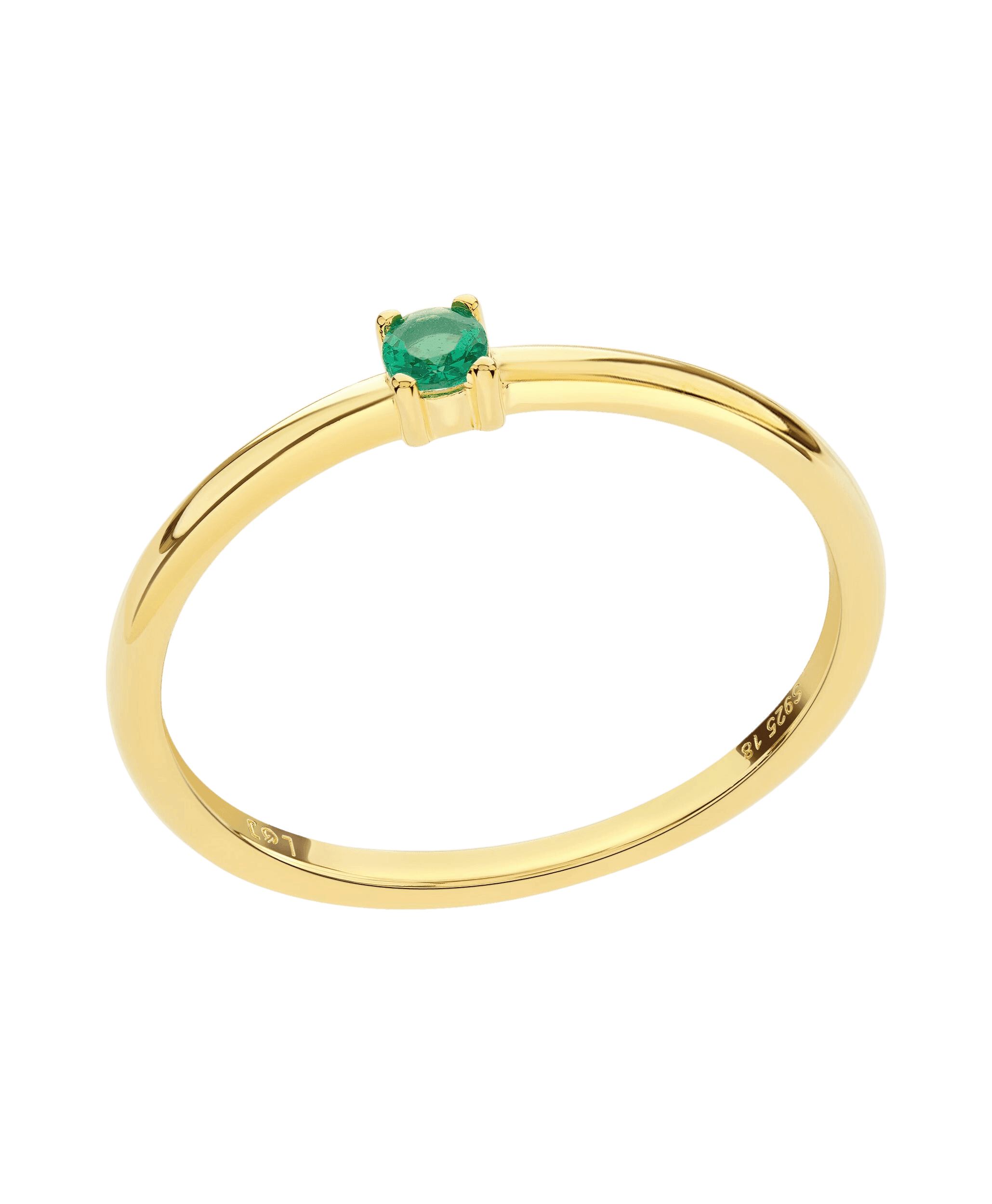  Rosa Ring Emerald 18ct Gold Plated