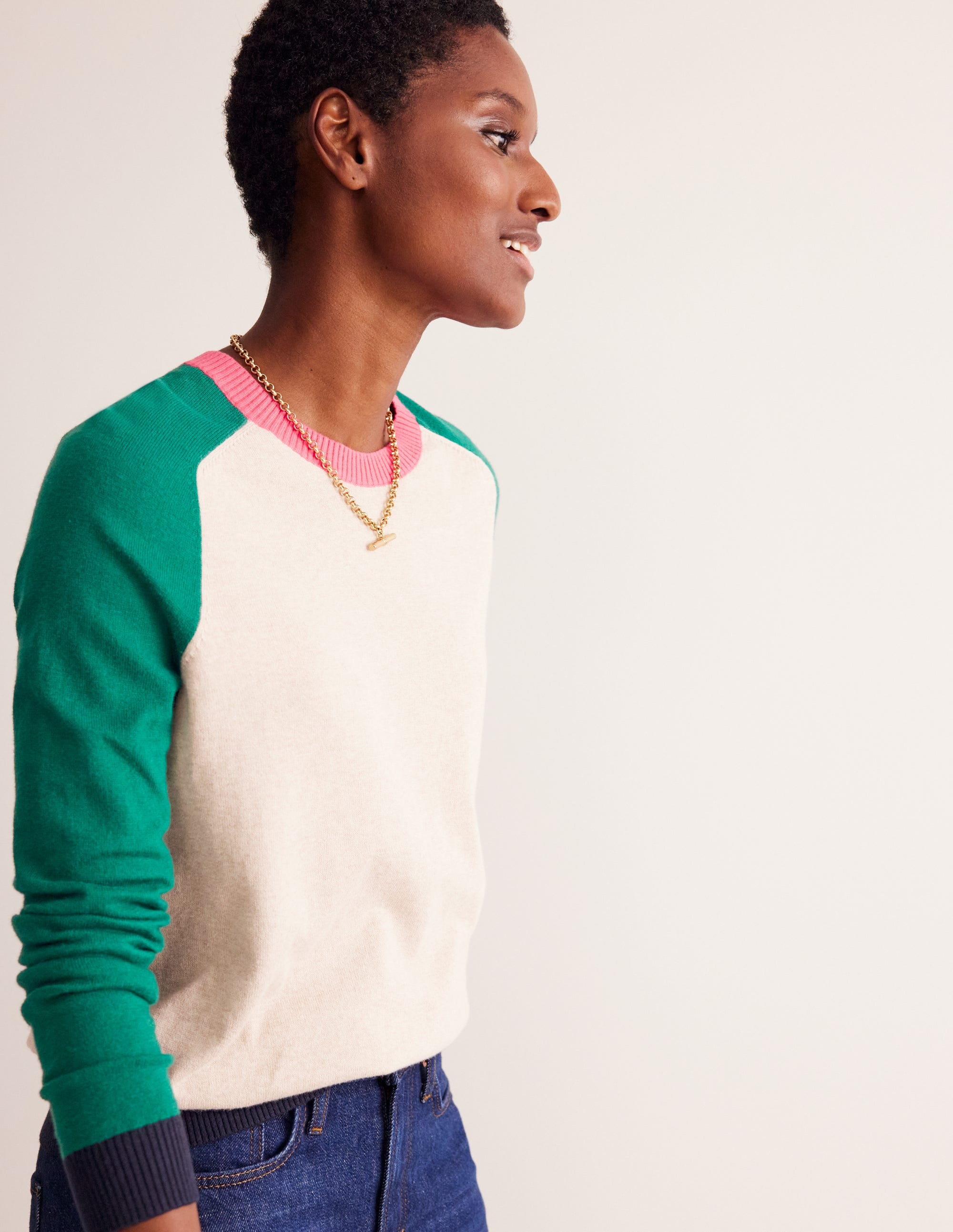  Meg Saddle Sleeve Jumper-Chinchilla, Colourblock、mySite、ashleygrahame